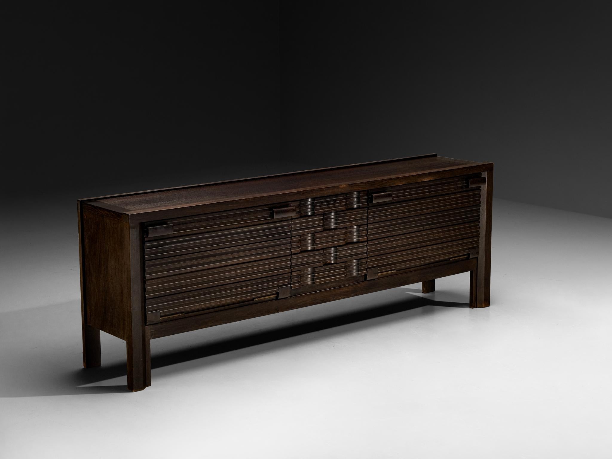 Guillerme & Chambron Sideboard in Black Lacquered Oak