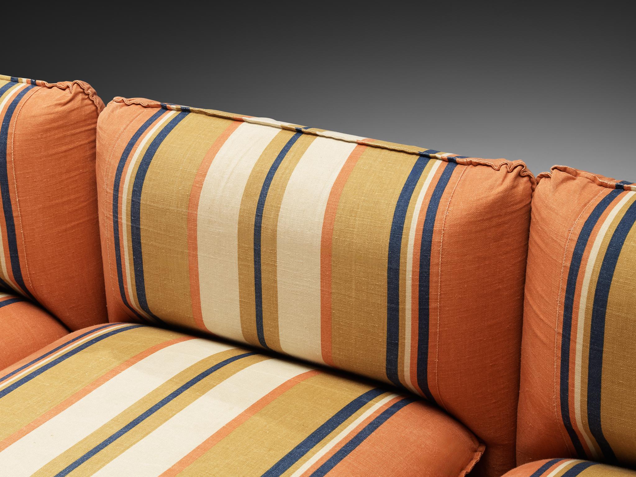 IPE Cavalli Italian Sectional Sofa in Colorful Striped Fabric