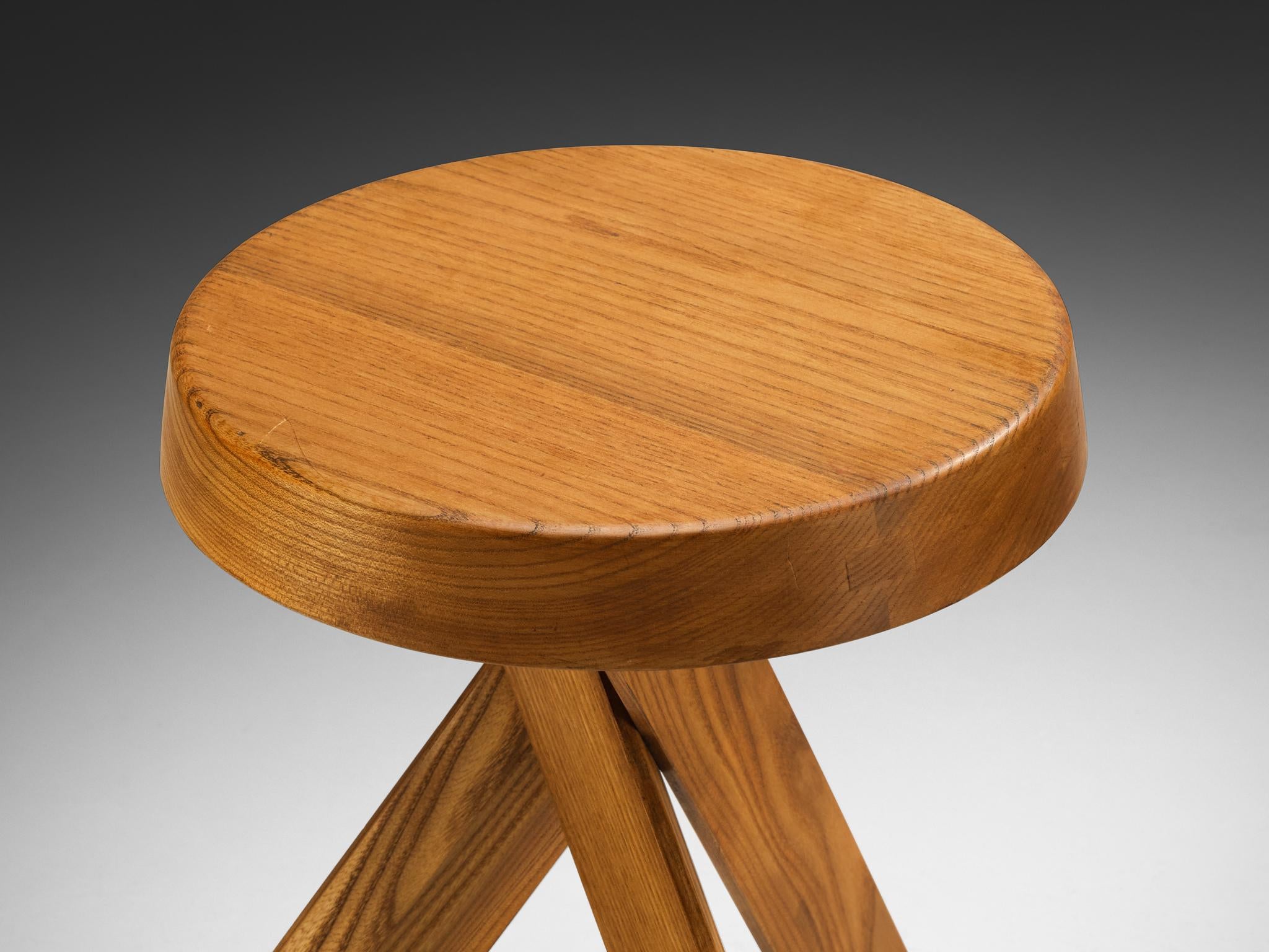 Pierre Chapo Stools 'S13A' in Solid Elm