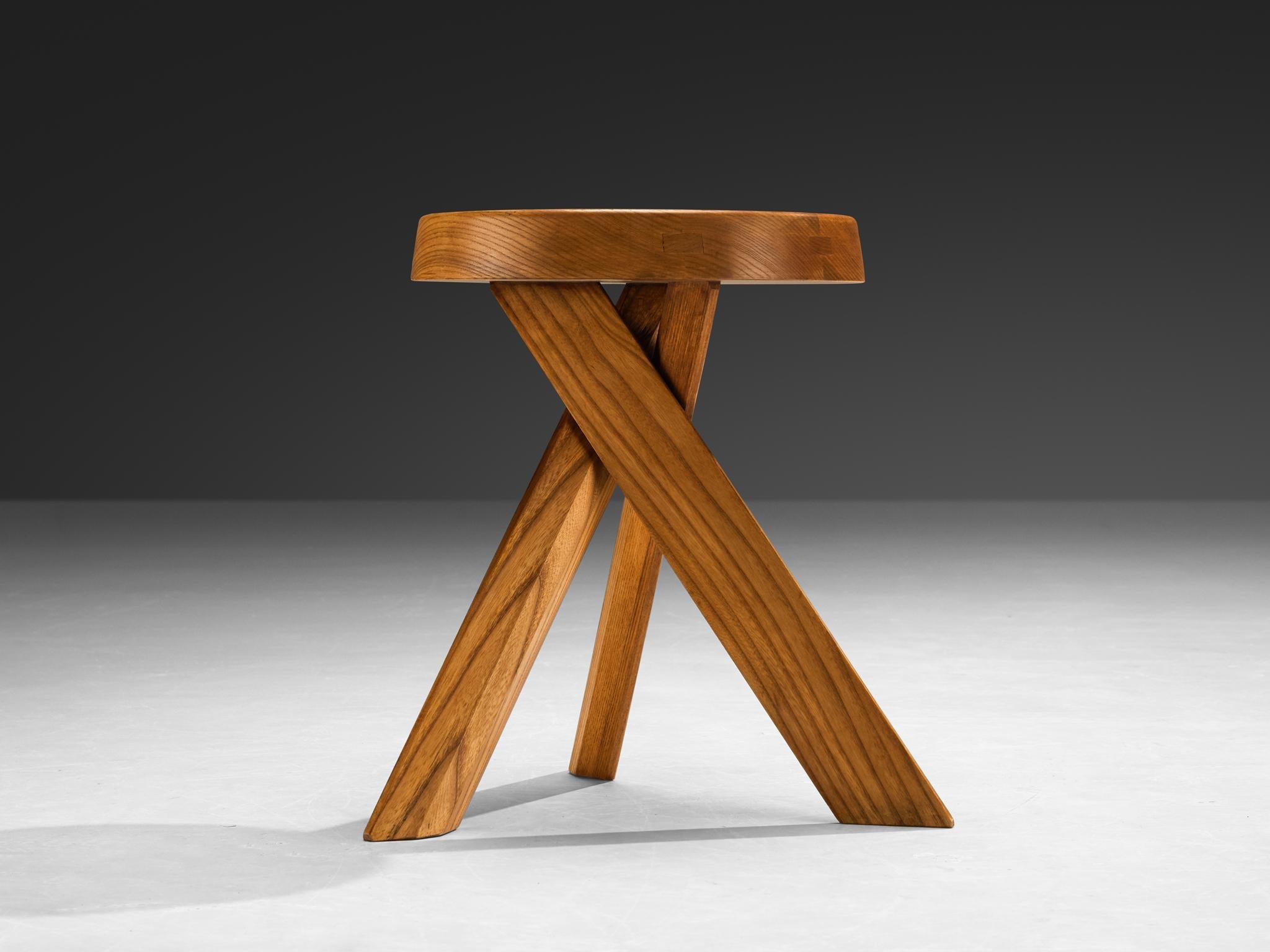 Pierre Chapo Stools 'S13A' in Solid Elm