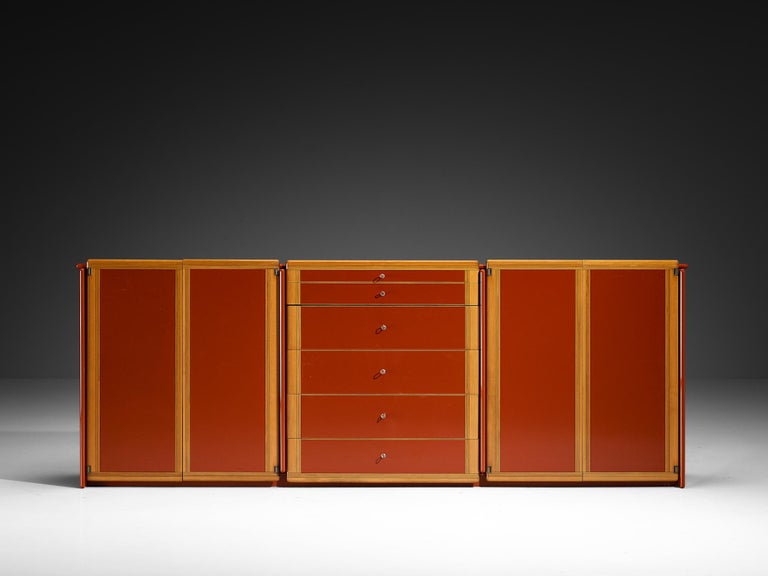 Afra & Tobia Scarpa for Maxalto 'Artona' Sideboard Red Lacquer and Walnut