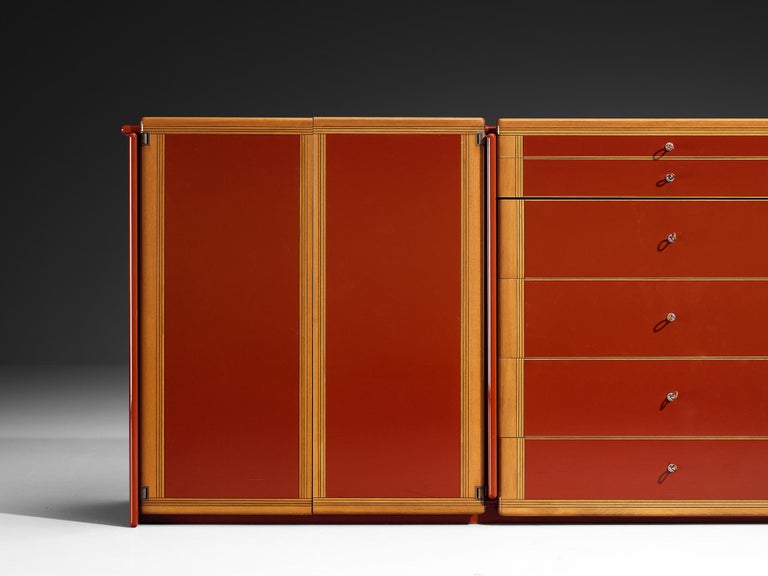 Afra & Tobia Scarpa for Maxalto 'Artona' Sideboard Red Lacquer and Walnut