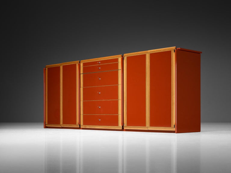 Afra & Tobia Scarpa for Maxalto 'Artona' Sideboard Red Lacquer and Walnut