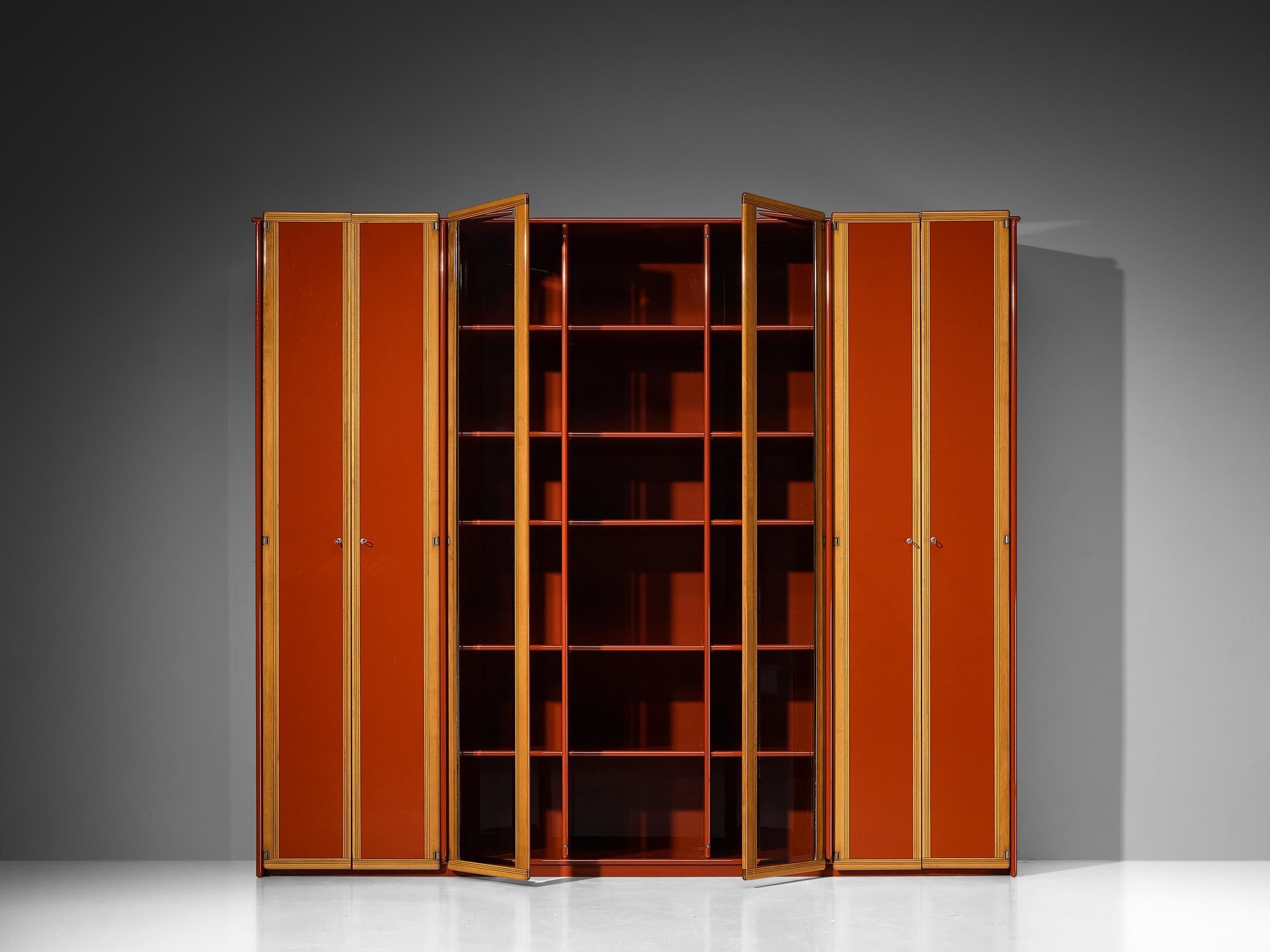 Afra & Tobia Scarpa for Maxalto Large 'Artona' Vitrine or Sideboard in Red