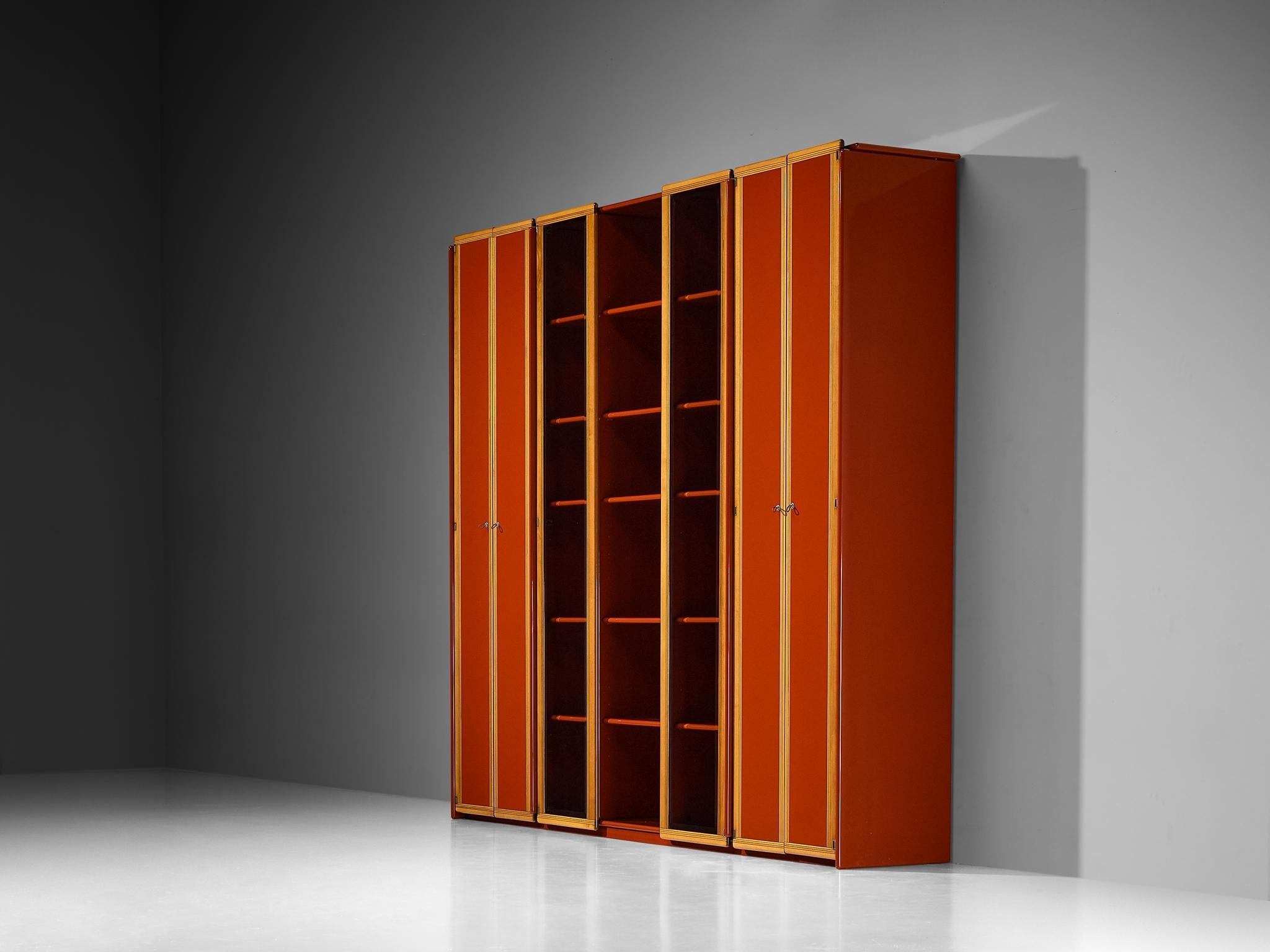 Afra & Tobia Scarpa for Maxalto Large 'Artona' Vitrine or Sideboard in Red