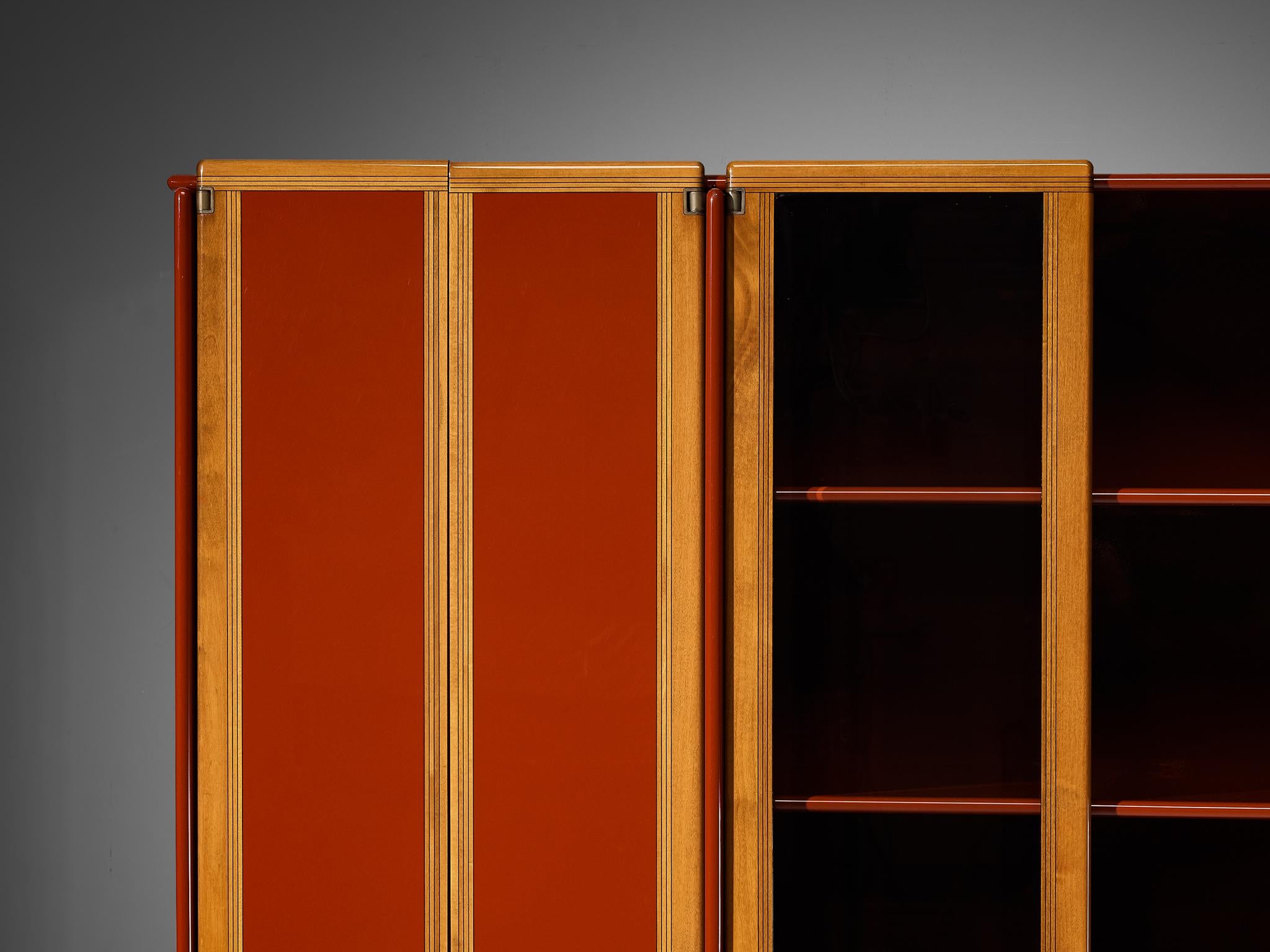 Afra & Tobia Scarpa for Maxalto Large 'Artona' Vitrine or Sideboard in Red