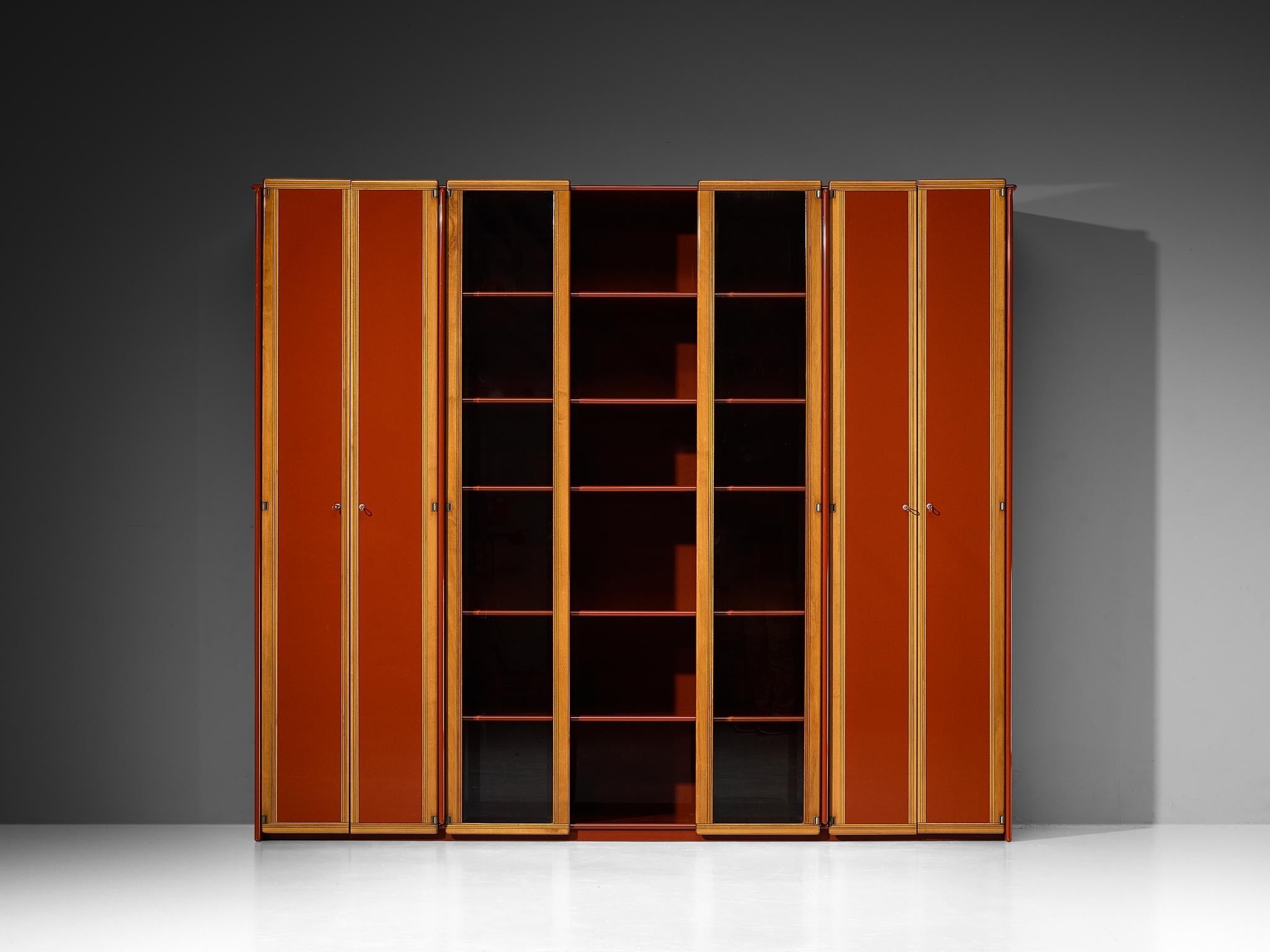 Afra & Tobia Scarpa for Maxalto Large 'Artona' Vitrine or Sideboard in Red