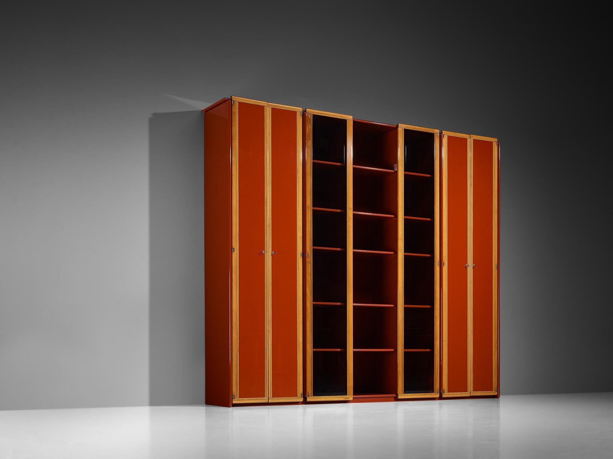 Afra & Tobia Scarpa for Maxalto Large 'Artona' Vitrine or Sideboard in Red