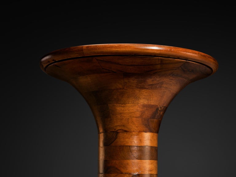 Sculptural Round Side Tables in Walnut