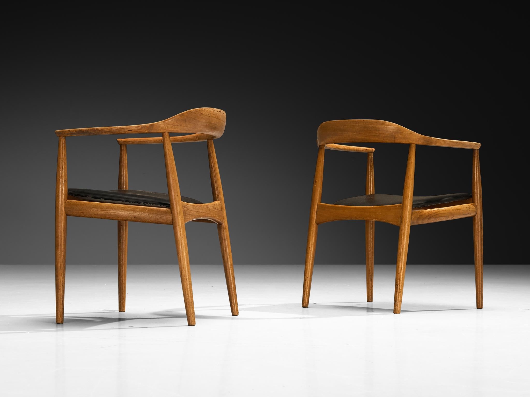 Arne Wahl Iversen for Niels Eilersen Set of Eight Dining Armchairs in Ash