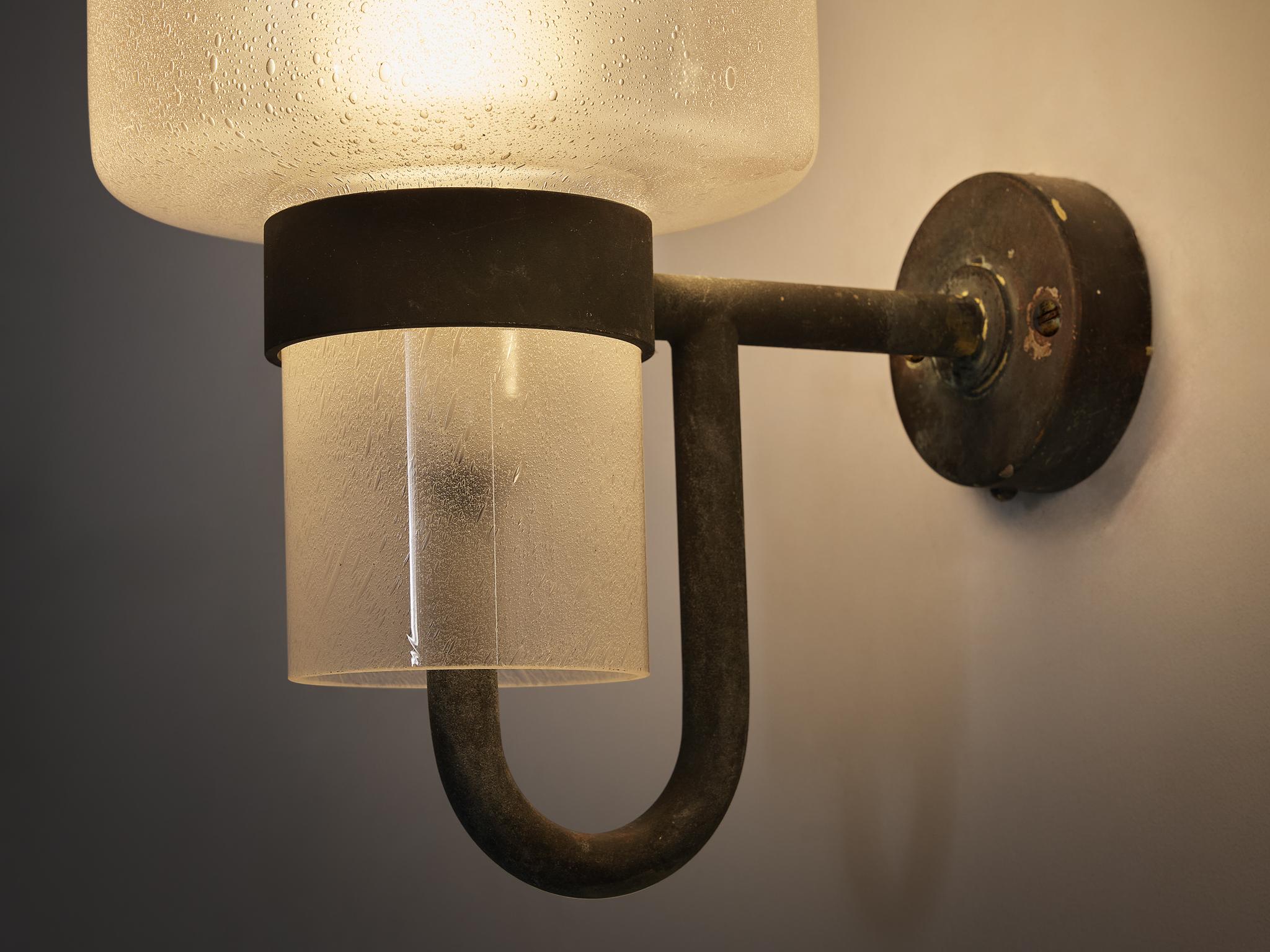 Hans-Agne Jakobsson 'V-138' Wall Lights in Copper and Blown Glass