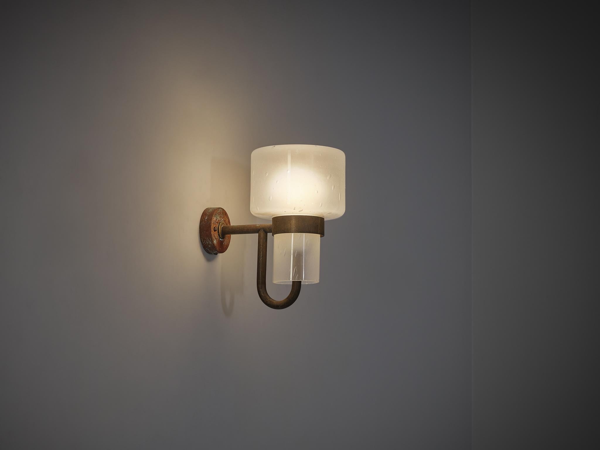 Hans-Agne Jakobsson Wall Light in Copper and Blown Glass