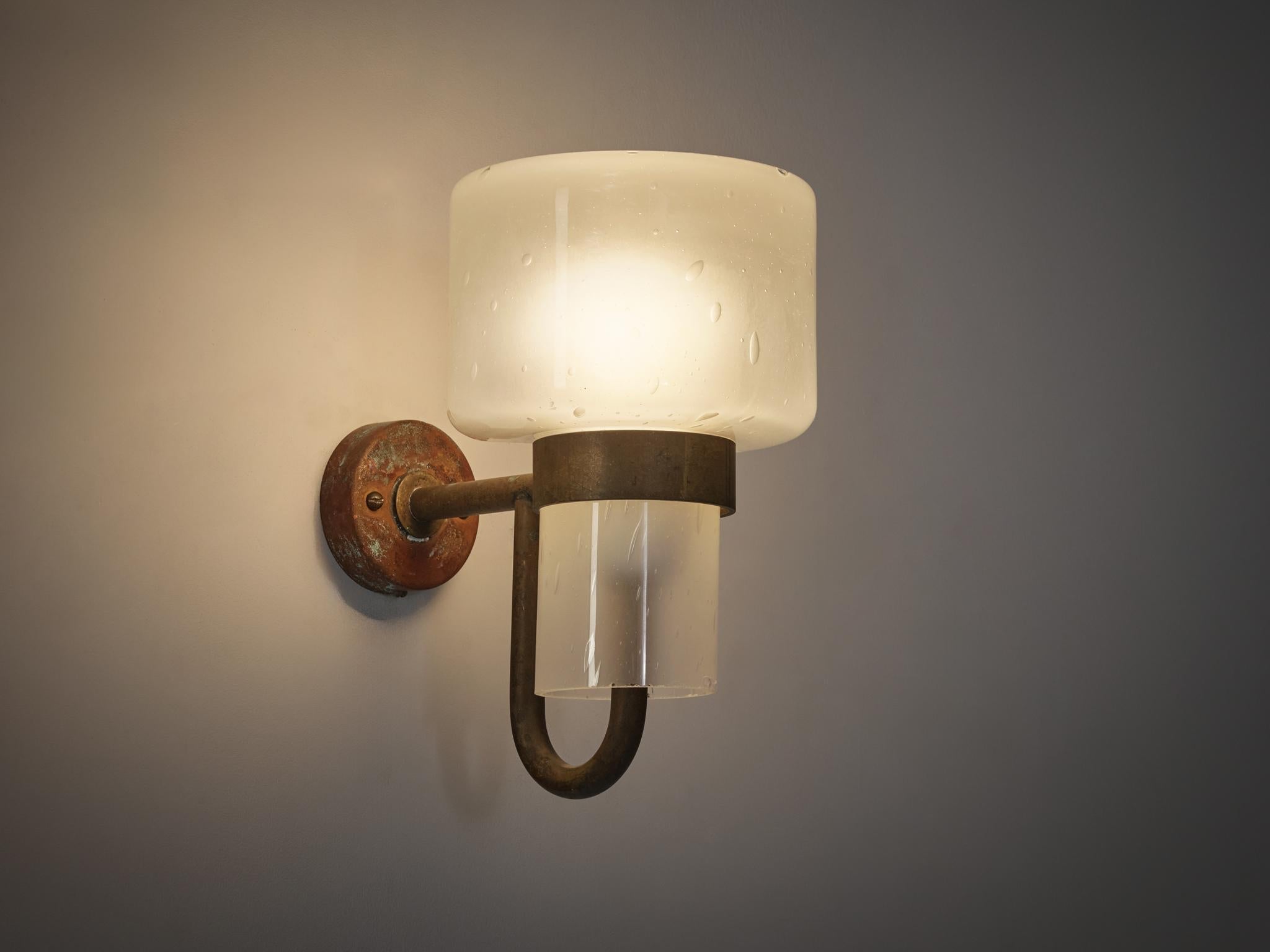 Hans-Agne Jakobsson Wall Light in Copper and Blown Glass