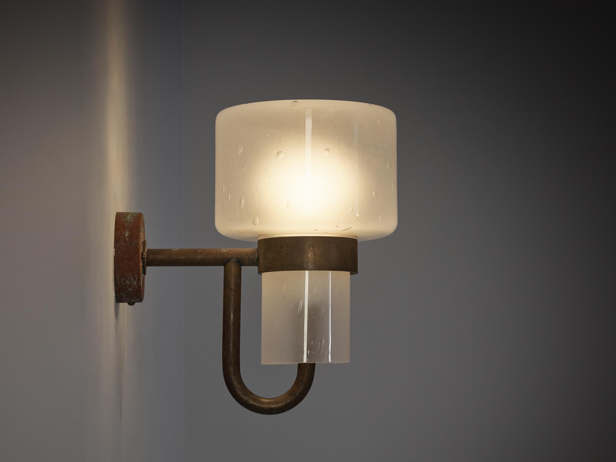 Hans-Agne Jakobsson Wall Light in Copper and Blown Glass