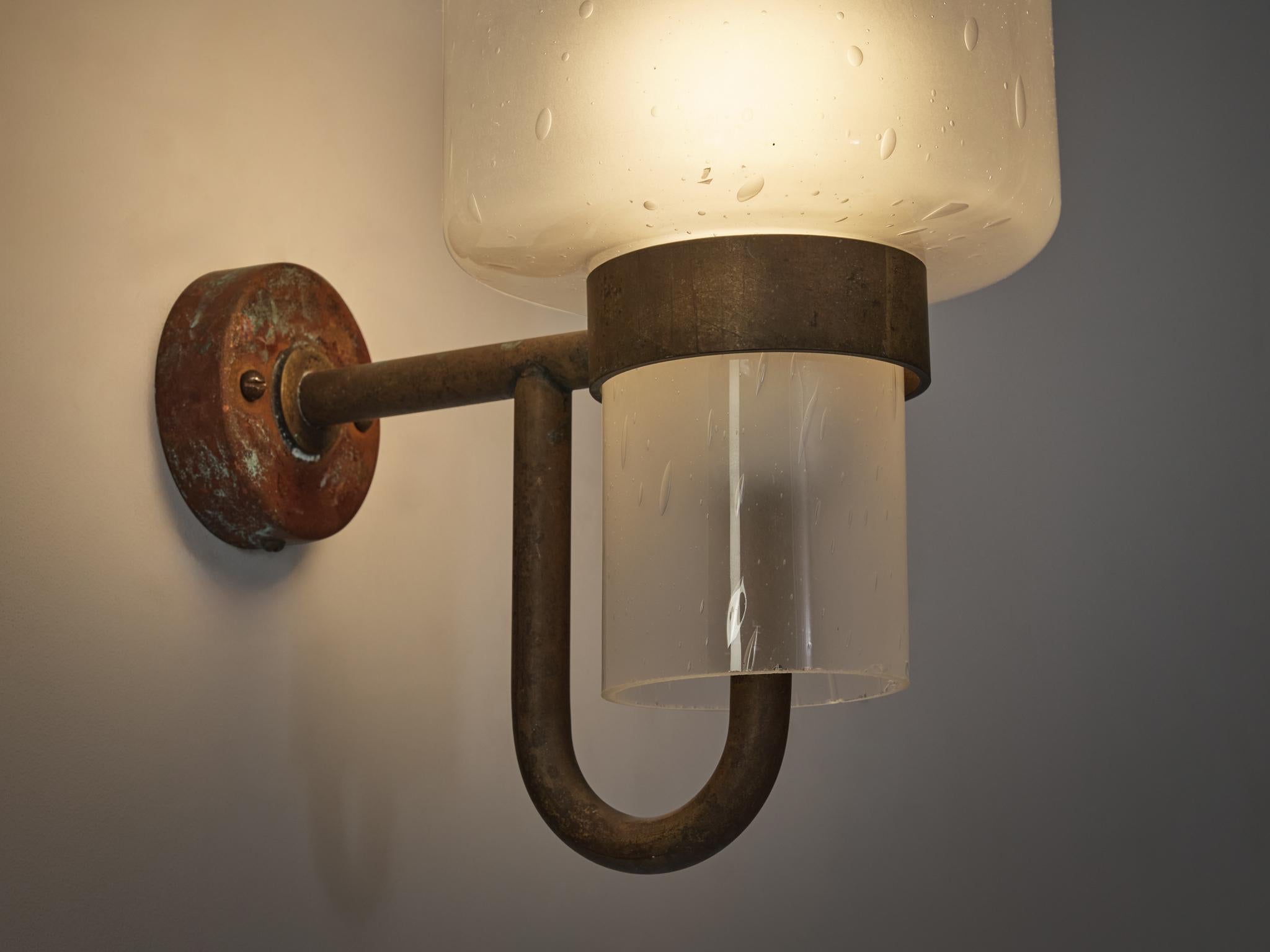 Hans-Agne Jakobsson Wall Light in Copper and Blown Glass