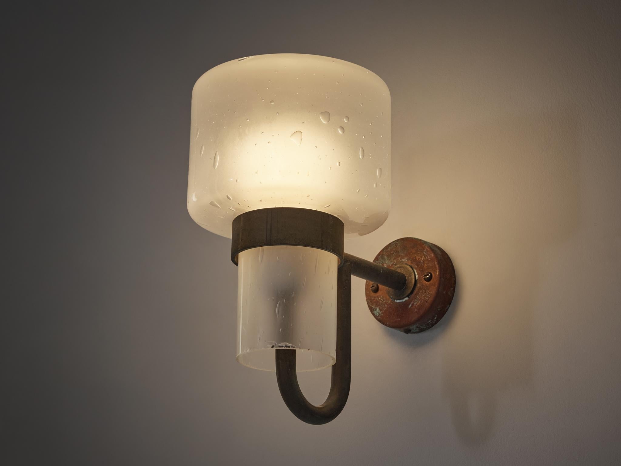 Hans-Agne Jakobsson Wall Light in Copper and Blown Glass