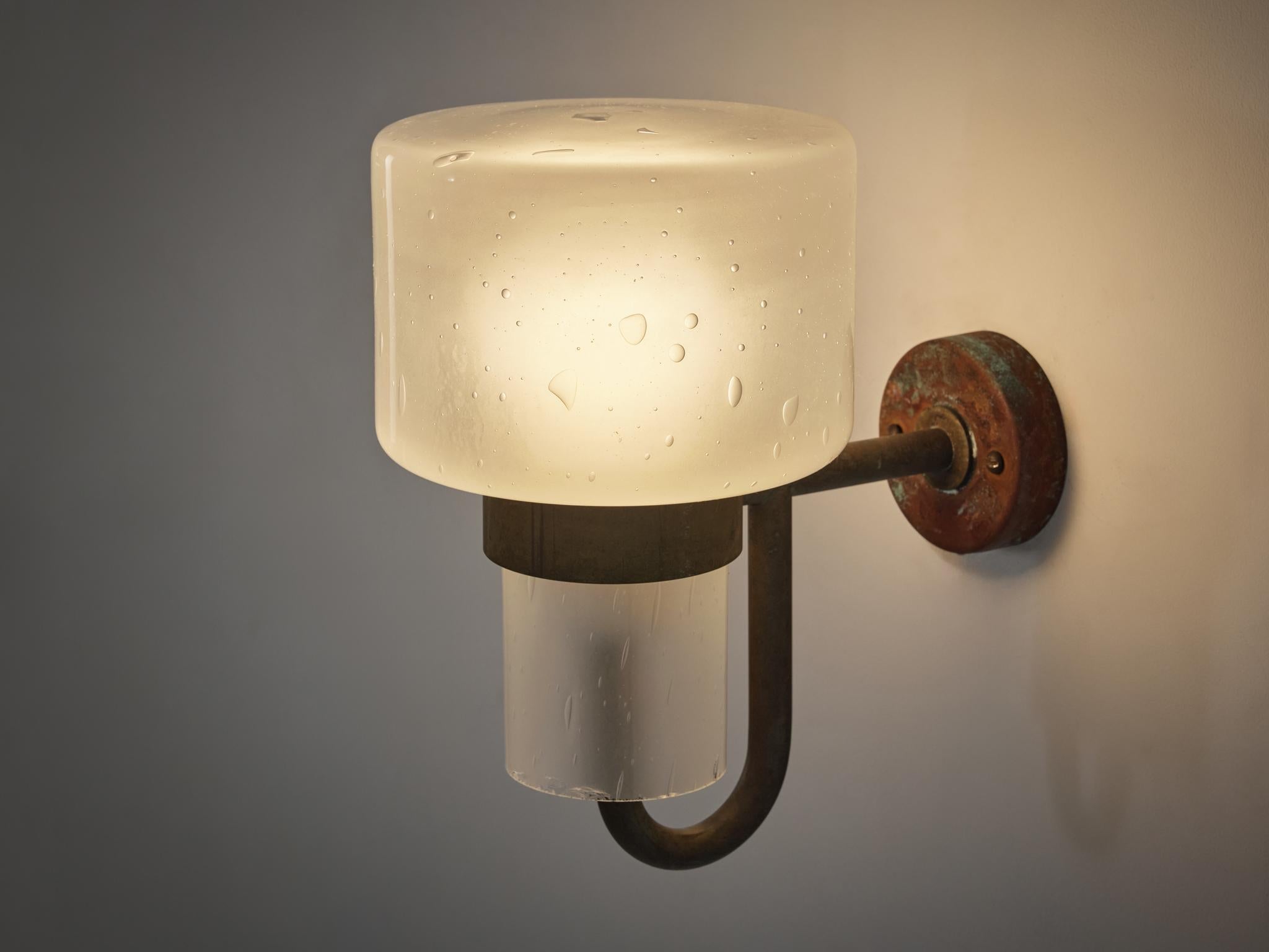 Hans-Agne Jakobsson Wall Light in Copper and Blown Glass