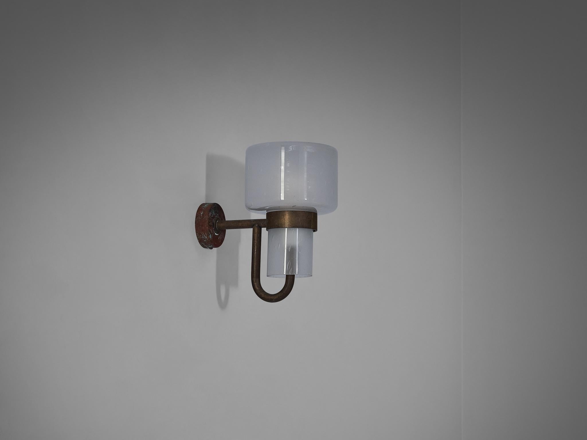 Hans-Agne Jakobsson Wall Light in Copper and Blown Glass