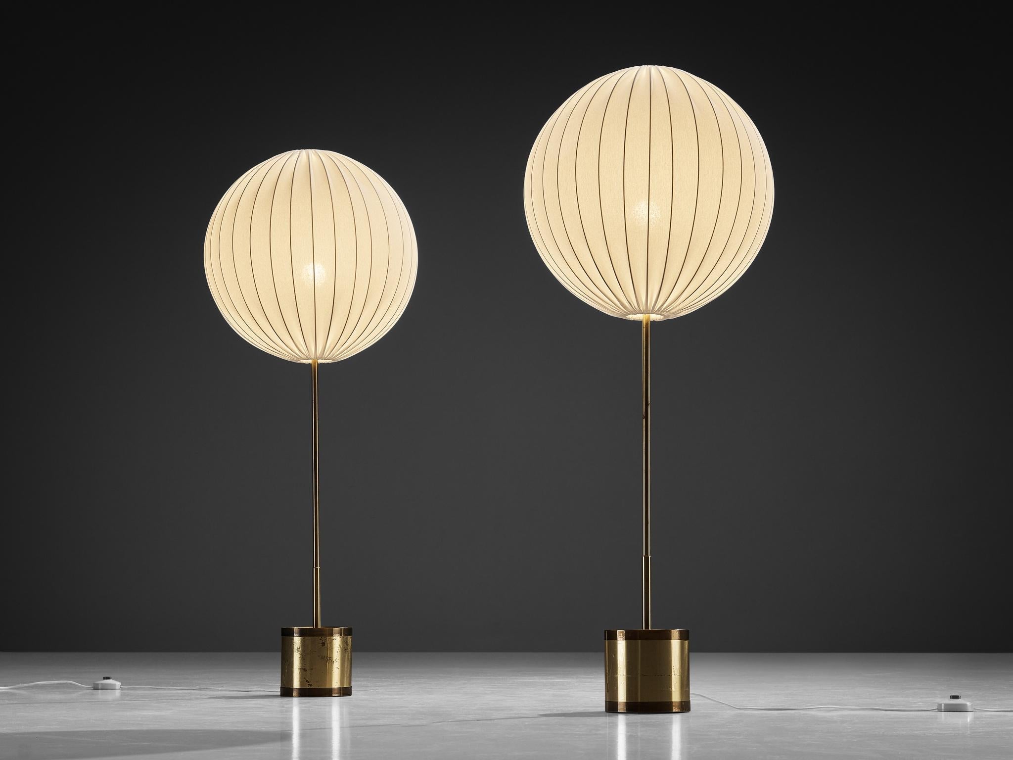 Hans Agne Jakobsson 'Balloon' Floor Lamps with Off-White Shades