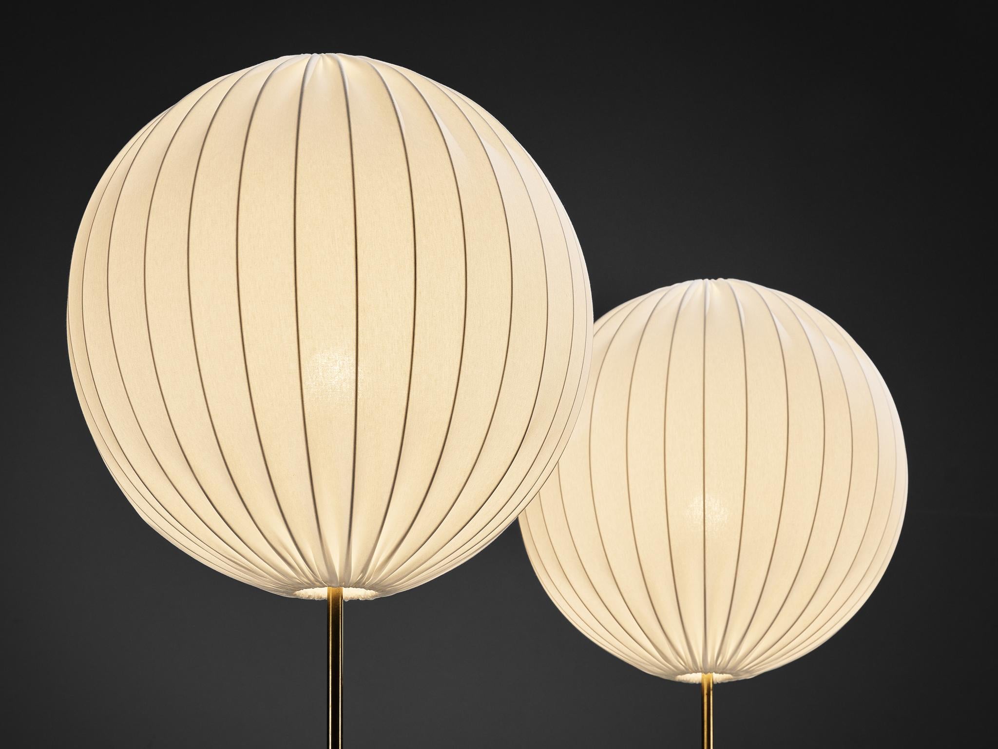 Hans Agne Jakobsson 'Balloon' Floor Lamps with Off-White Shades