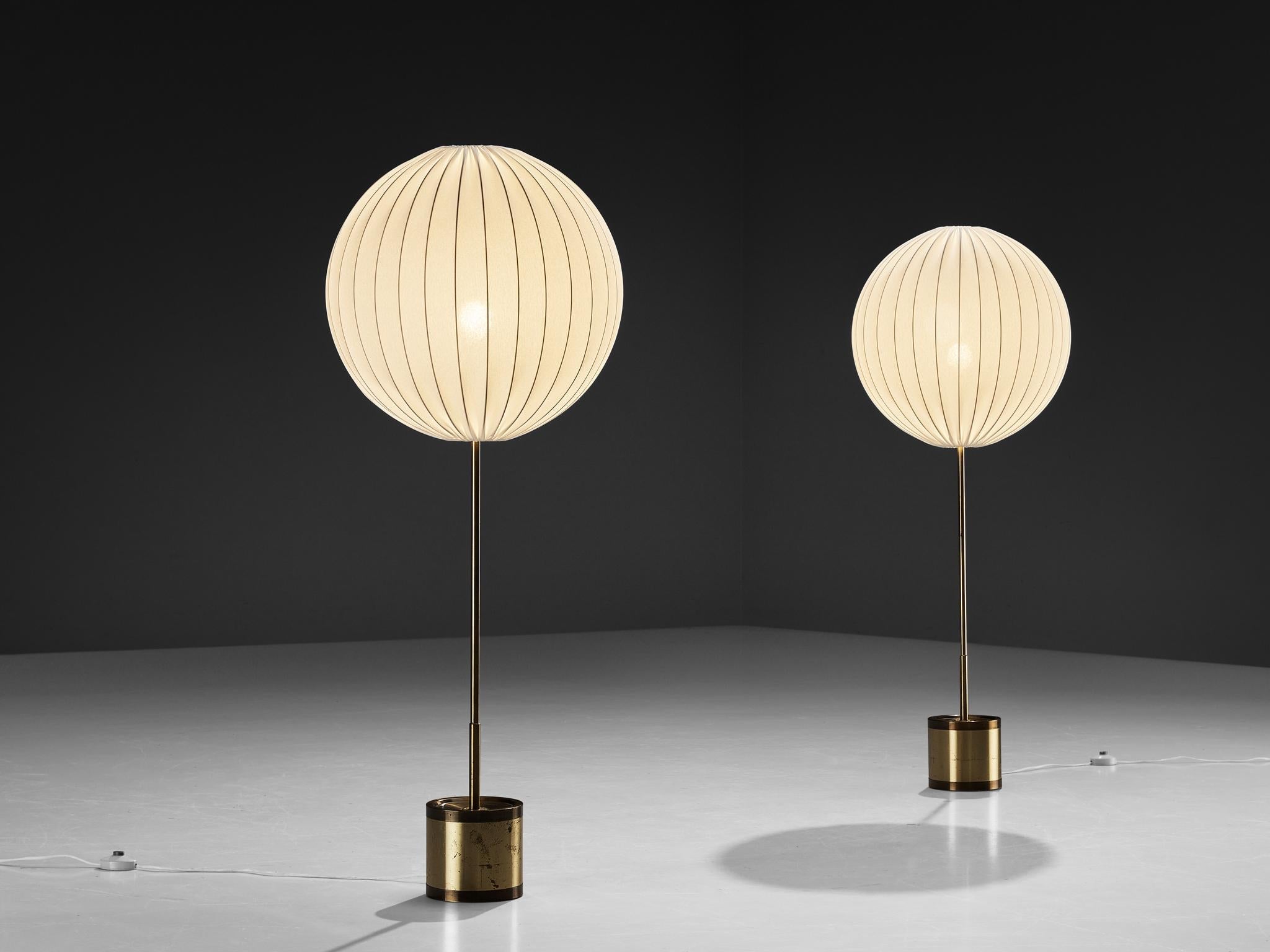 Hans Agne Jakobsson 'Balloon' Floor Lamps with Off-White Shades