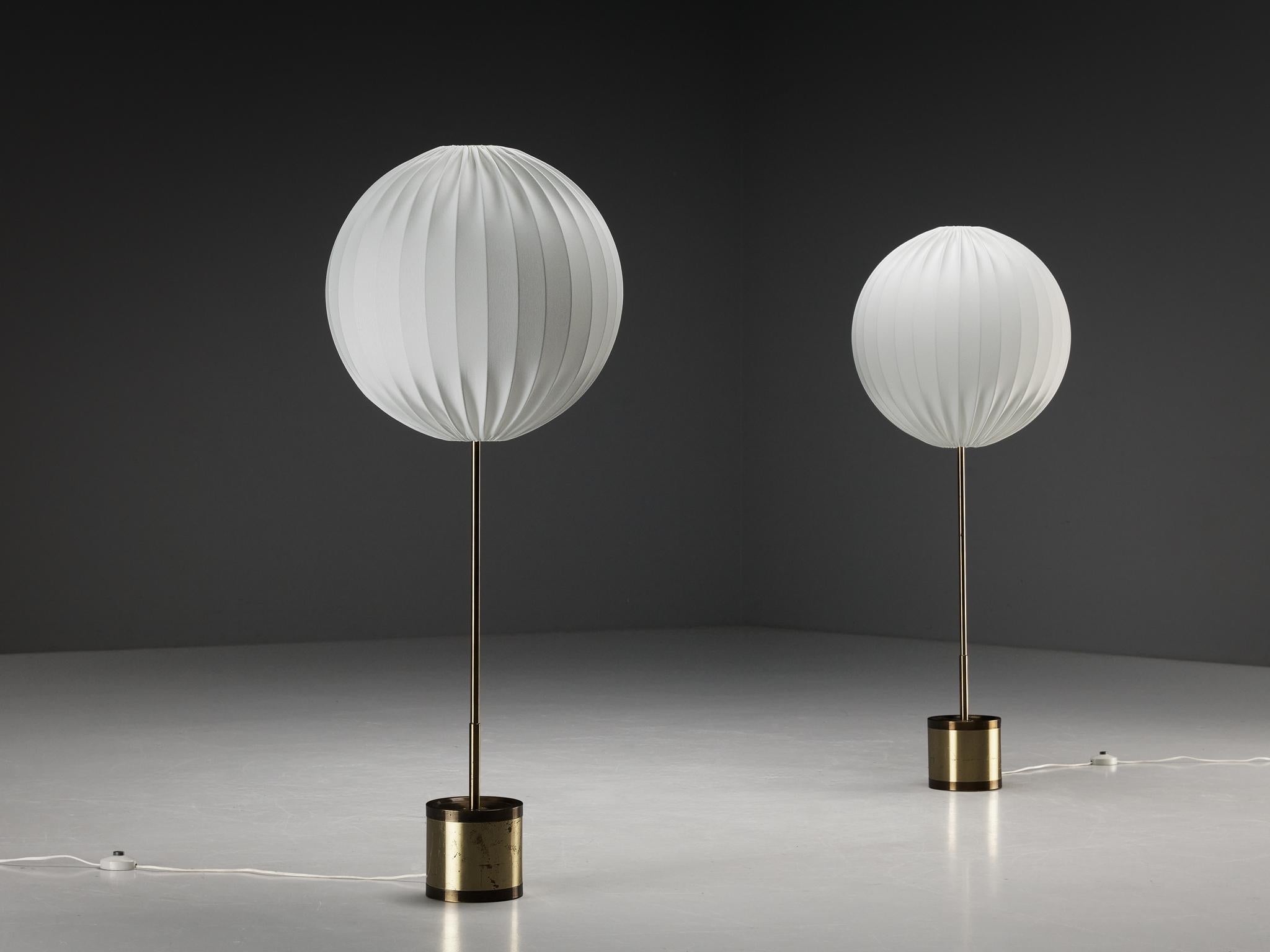 Hans Agne Jakobsson 'Balloon' Floor Lamps with Off-White Shades