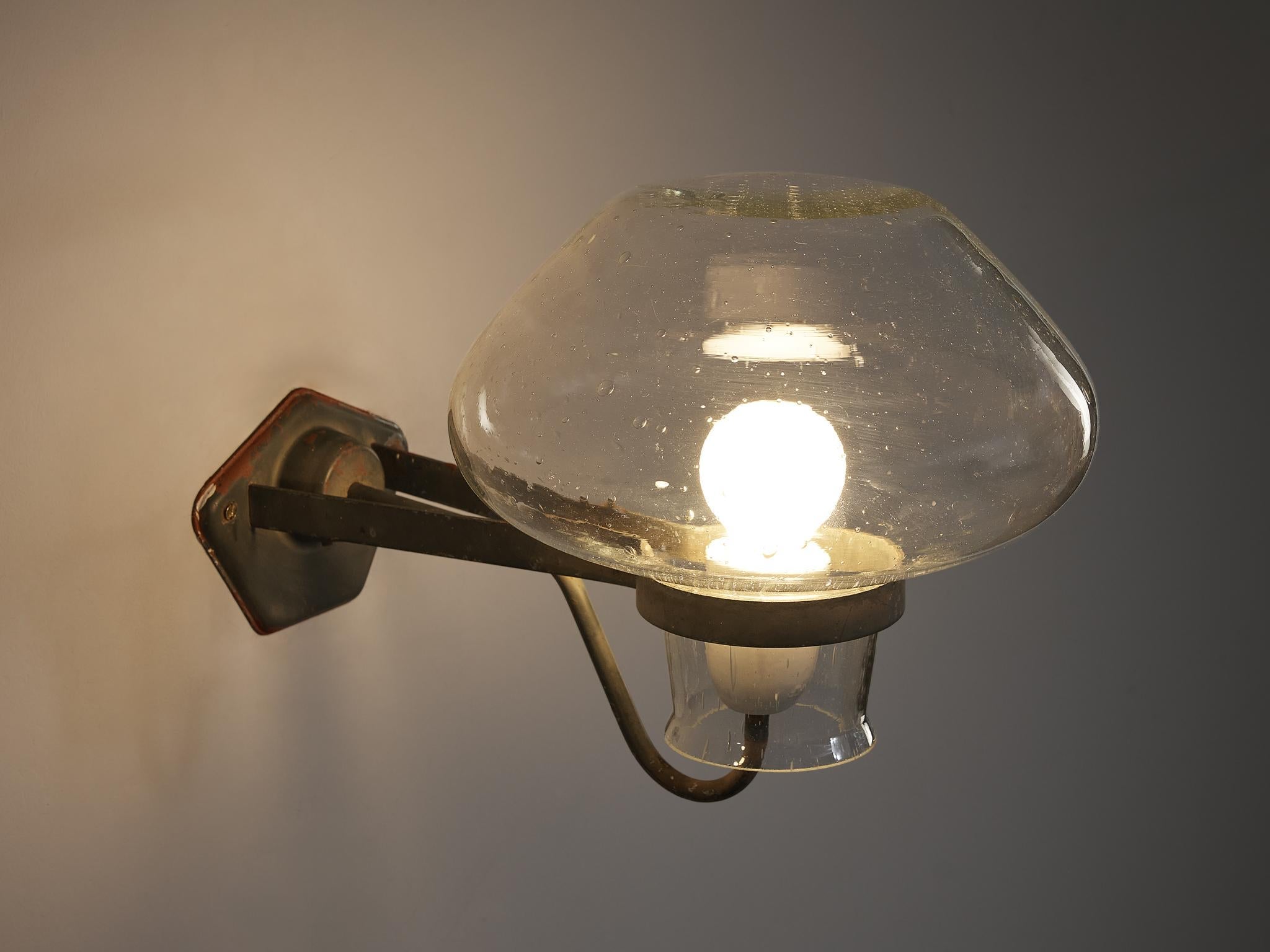 Gunnar Asplund Wall Lights in Glass and Metal 1940s