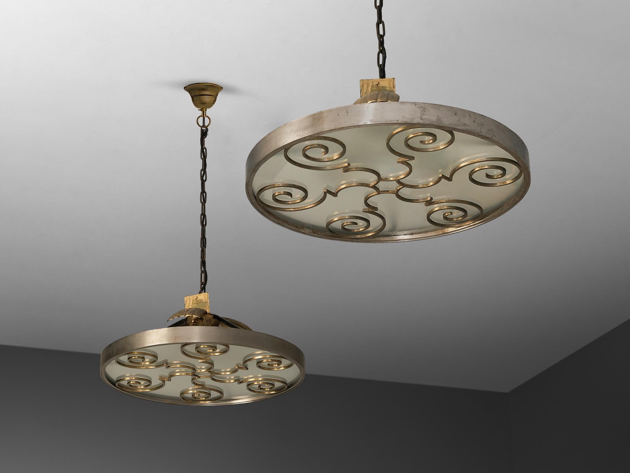 Lars Holmström for Arvika Konsthantverk Art Deco Ceiling Lights