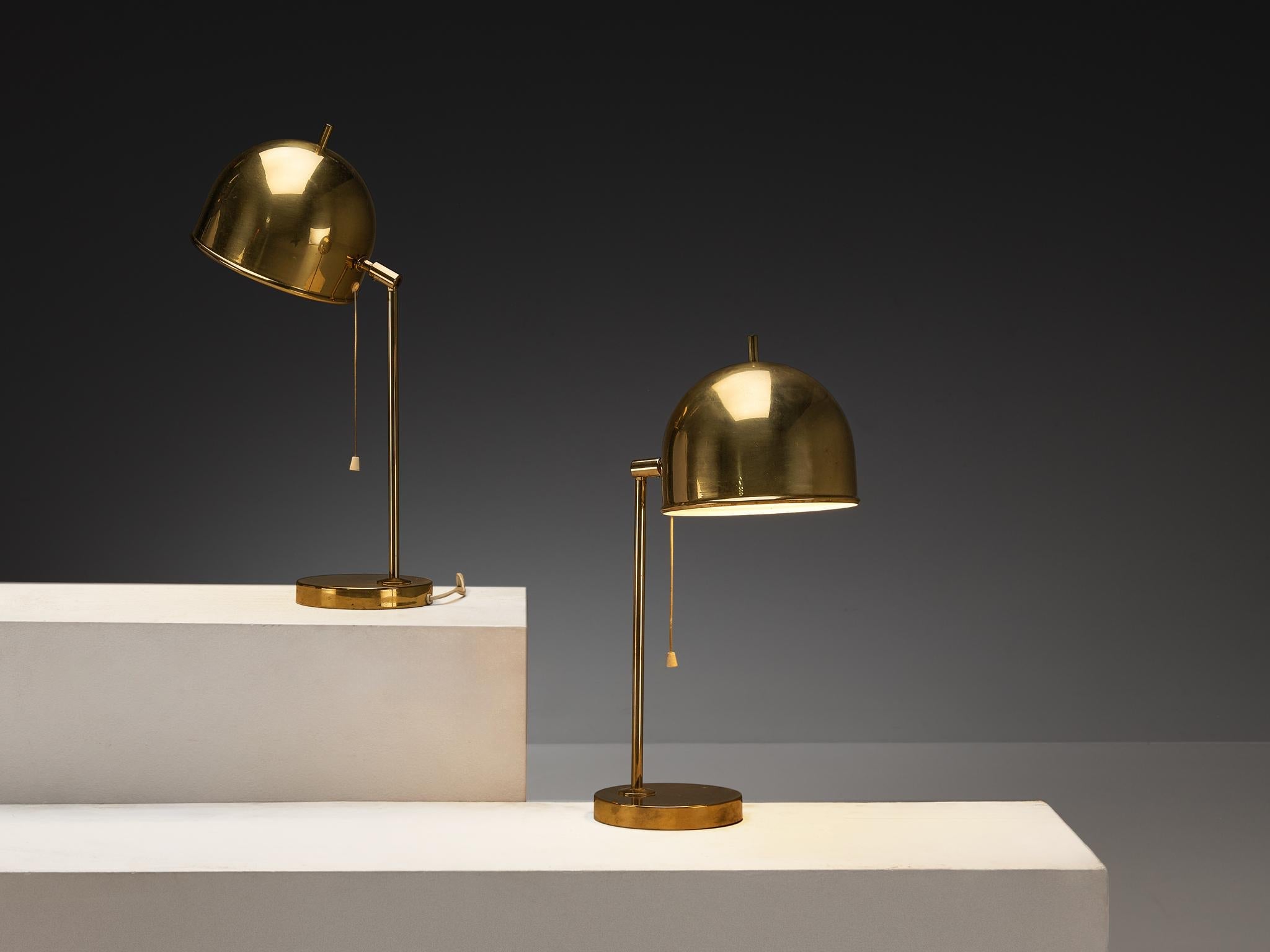 Swedish Bergboms Table Lamps in Brass