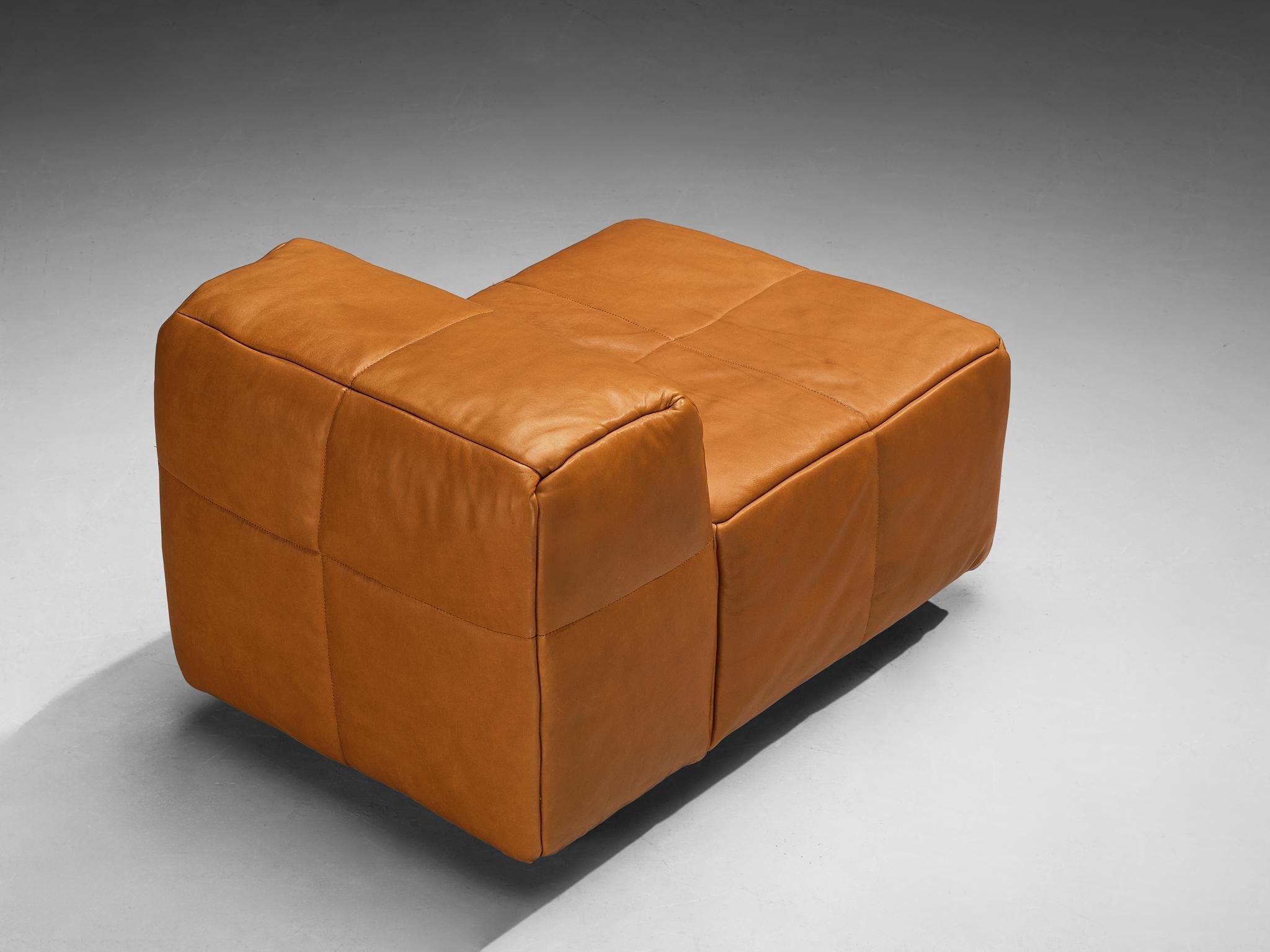 Hans Hopfer for Wiener Werkstätte Castell Lounge Chair in Cognac Leather