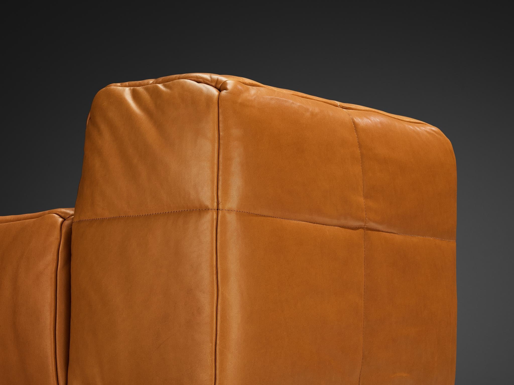 Hans Hopfer for Wiener Werkstätte Castell Lounge Chair in Cognac Leather