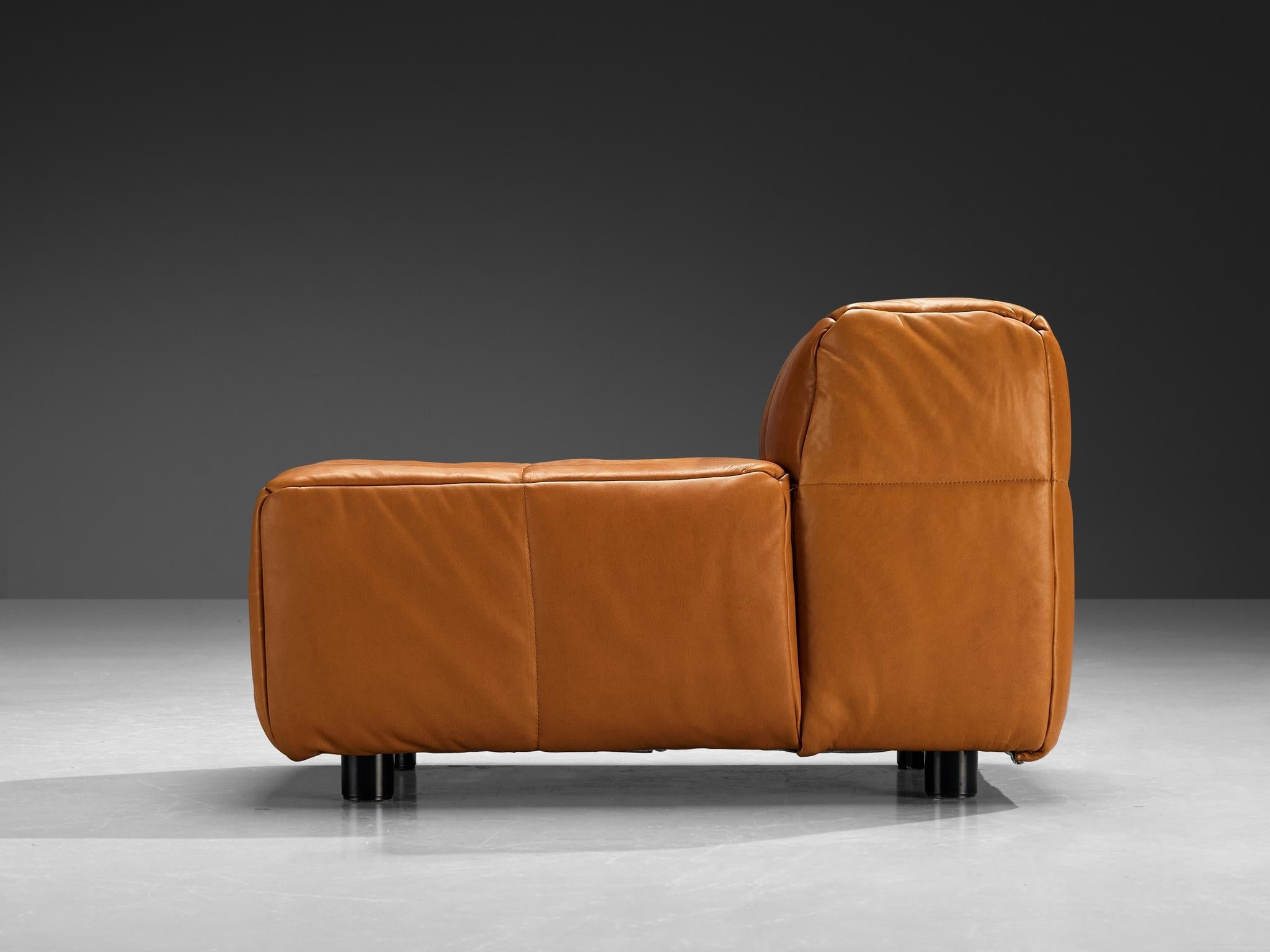 Hans Hopfer for Wiener Werkstätte Castell Lounge Chair in Cognac Leather