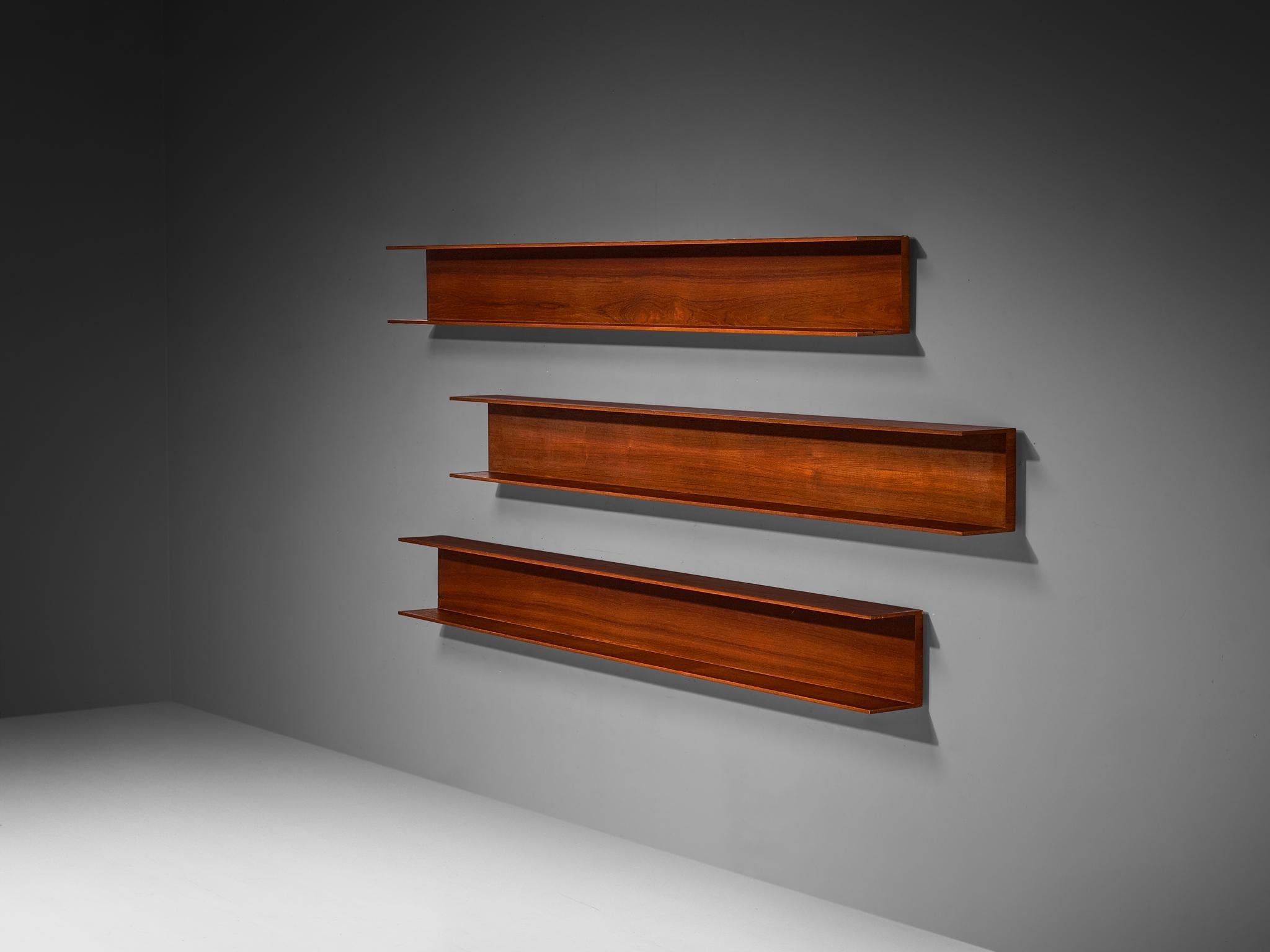 Walter Wirz for Wilhelm Renz Wall Shelves in Teak