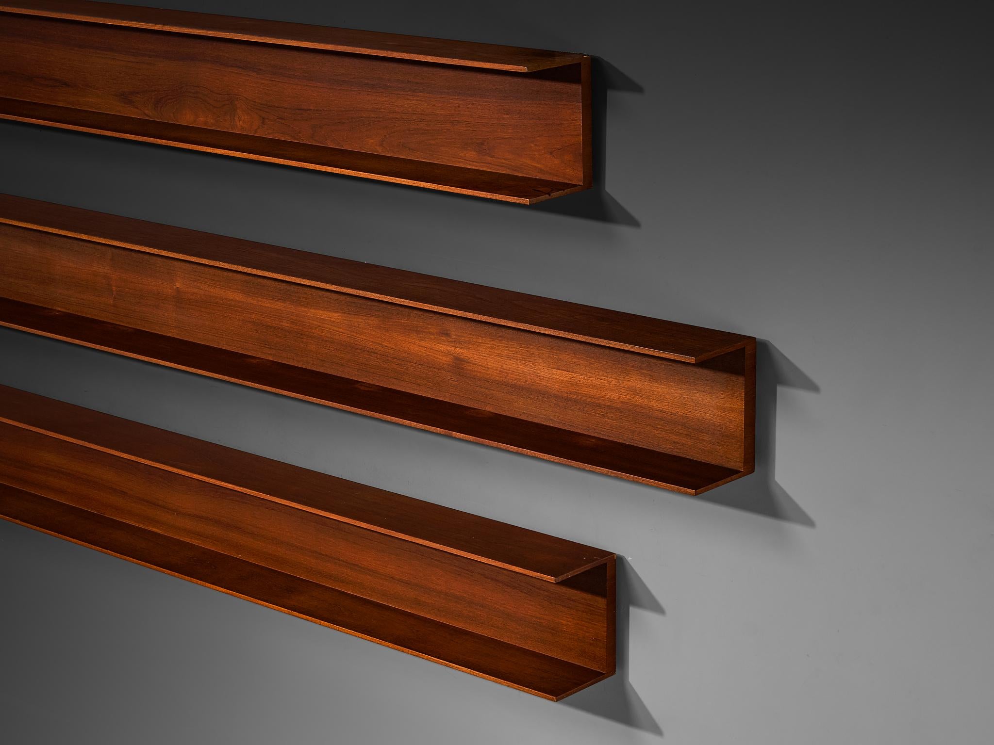 Walter Wirz for Wilhelm Renz Wall Shelves in Teak