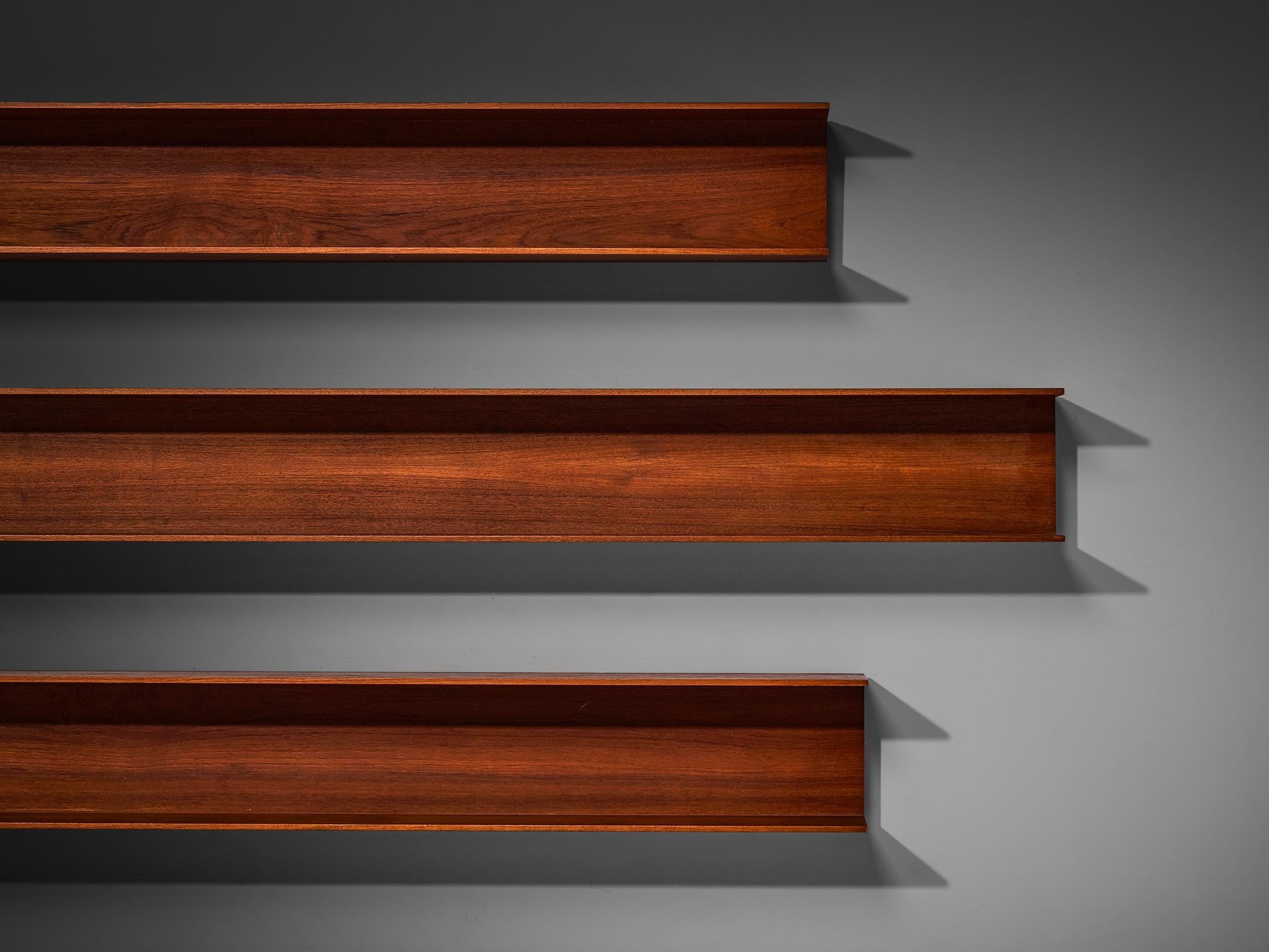 Walter Wirz for Wilhelm Renz Wall Shelves in Teak