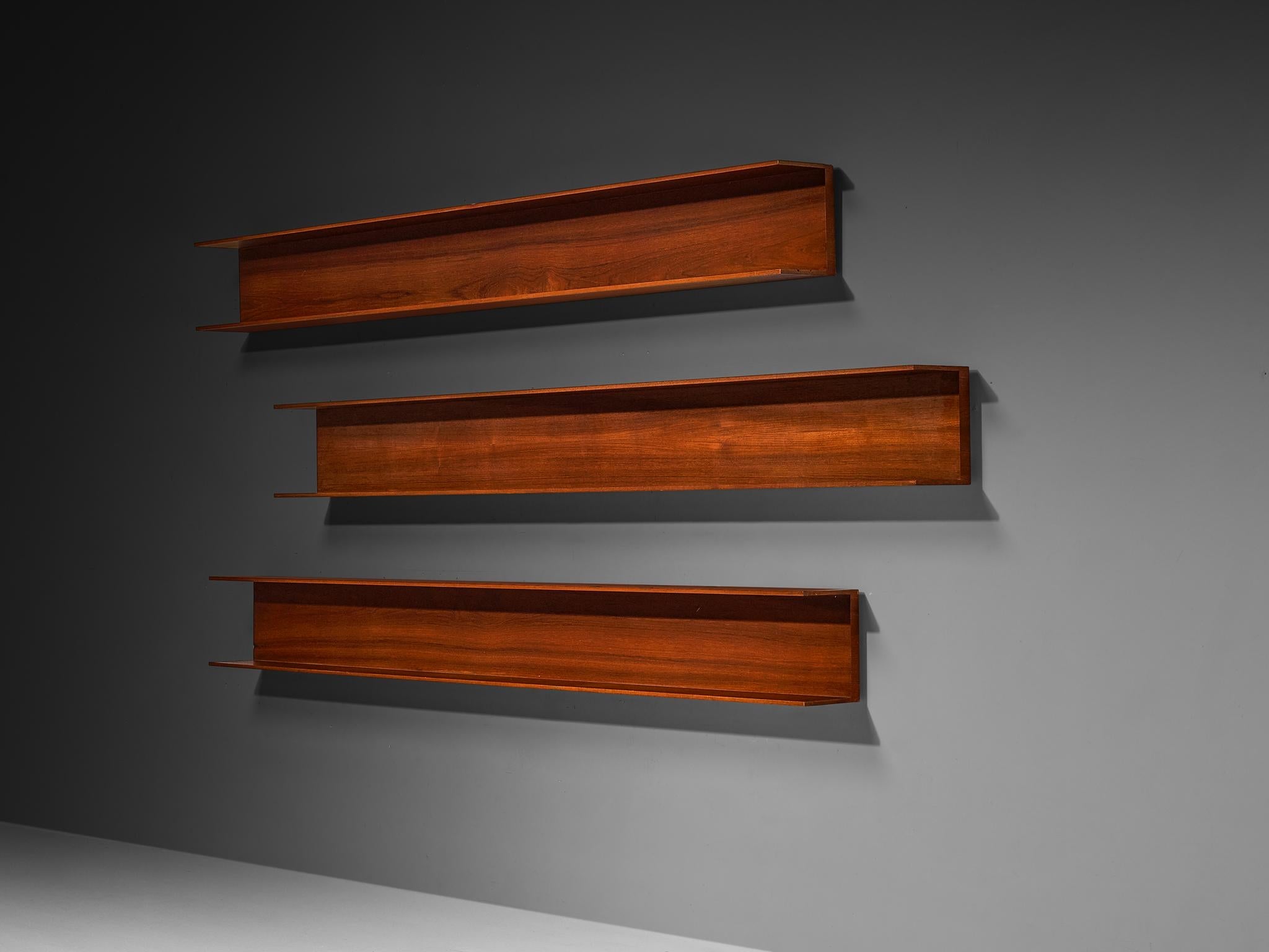 Walter Wirz for Wilhelm Renz Wall Shelves in Teak