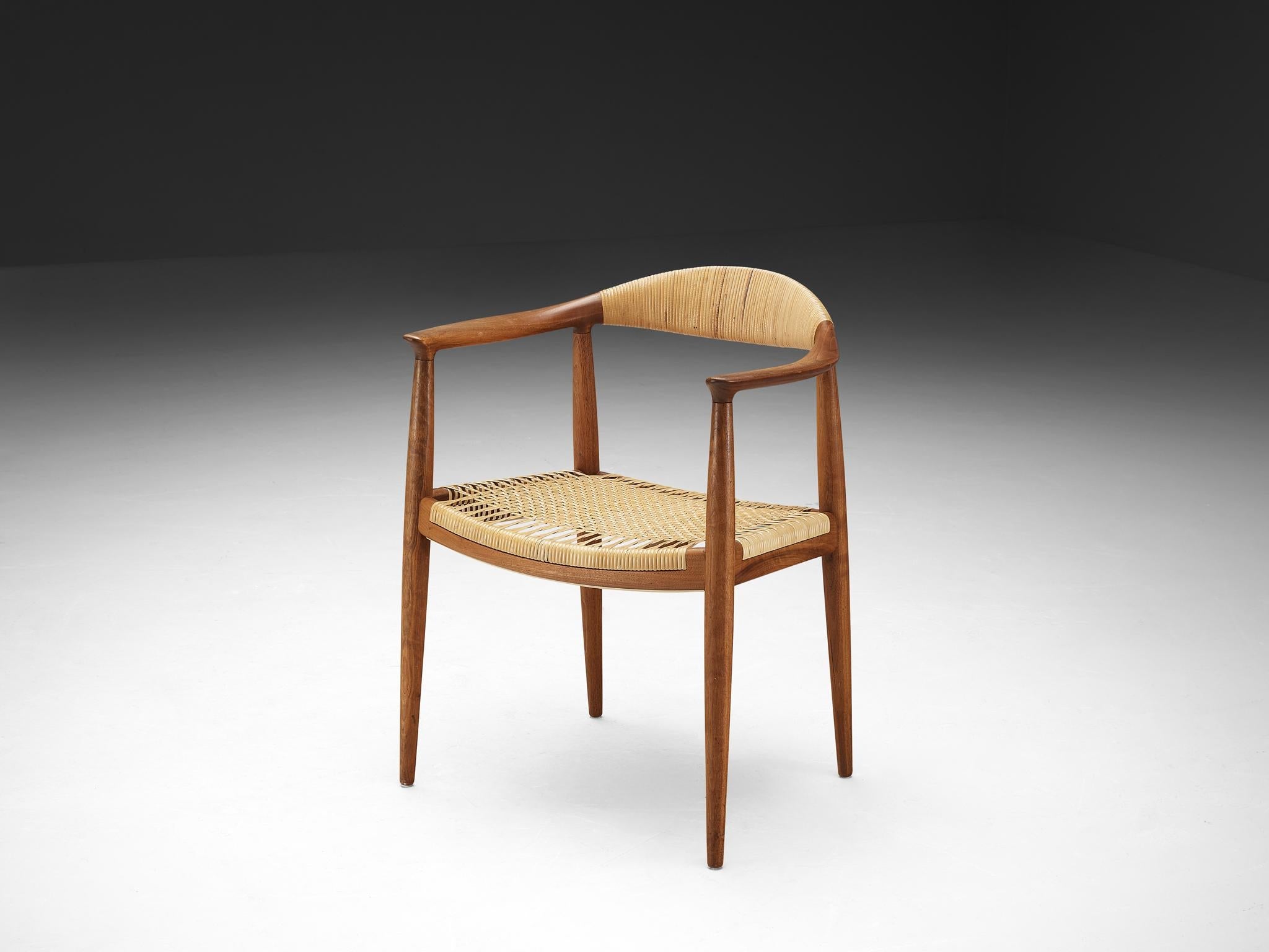 Hans J. Wegner  'The Chair/Round Chair' Dining Chairs in Teak and Cane