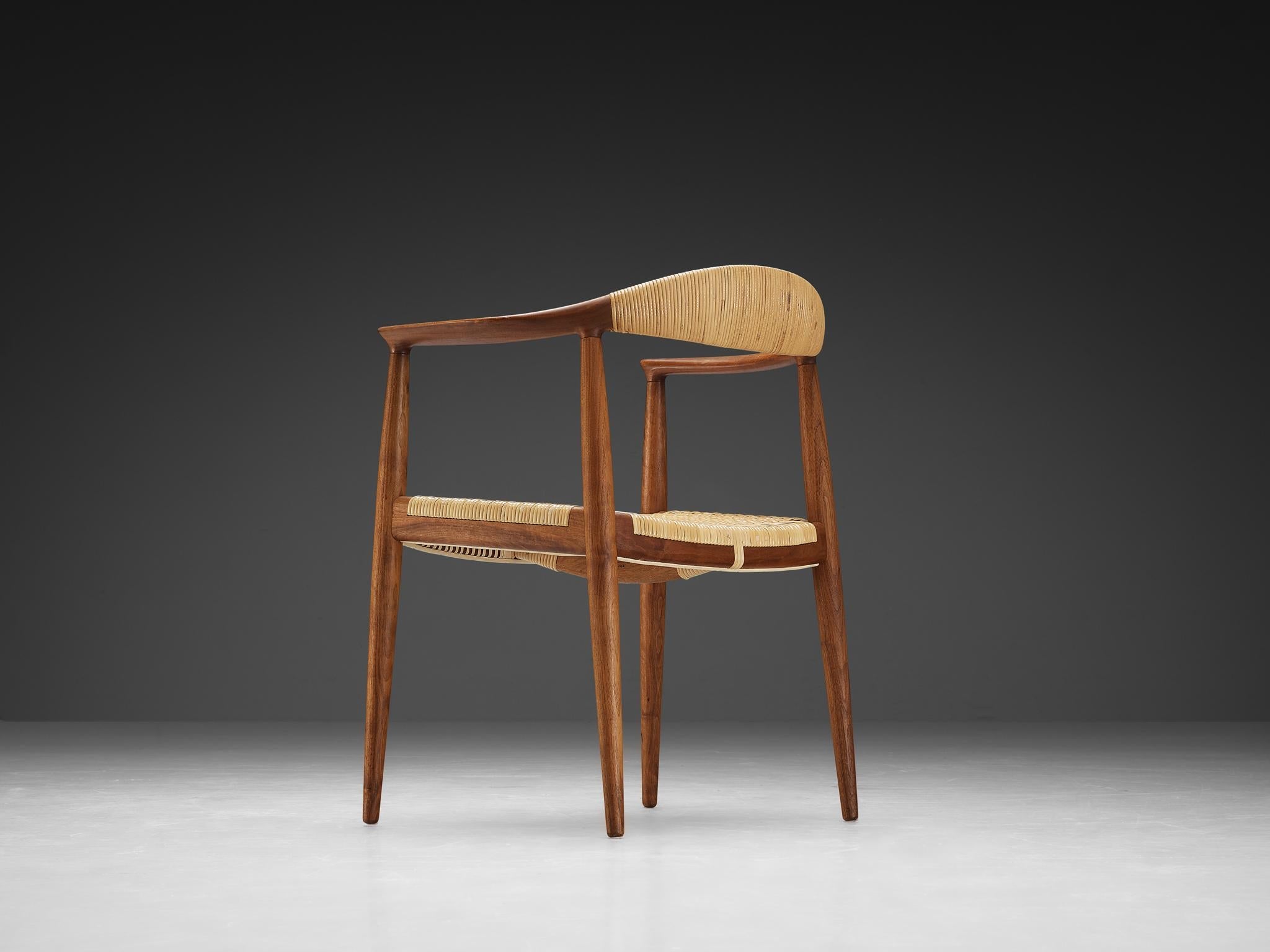 Hans J. Wegner  'The Chair/Round Chair' Dining Chairs in Teak and Cane