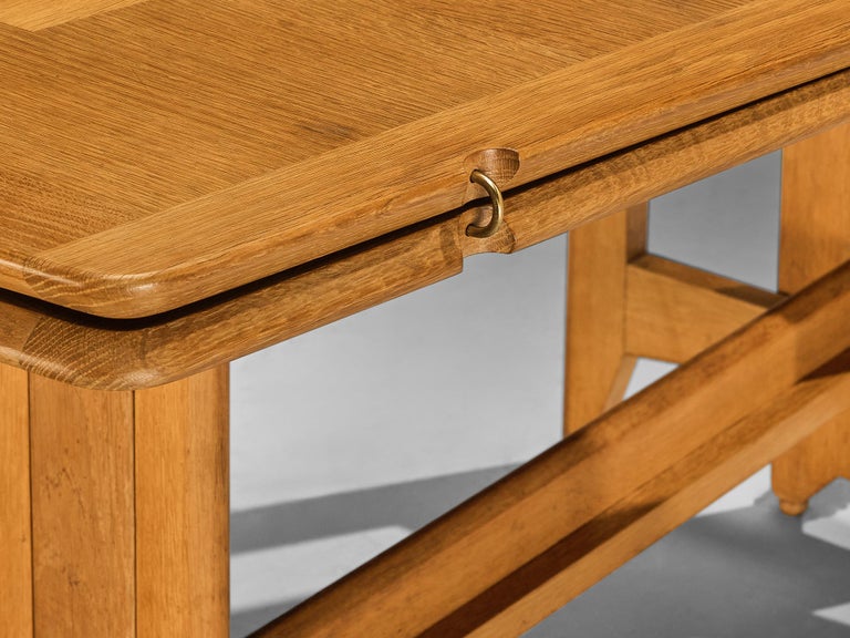 Guillerme & Chambron for Votre Maison 'Portefeuille' Table Solid Oak 1950s