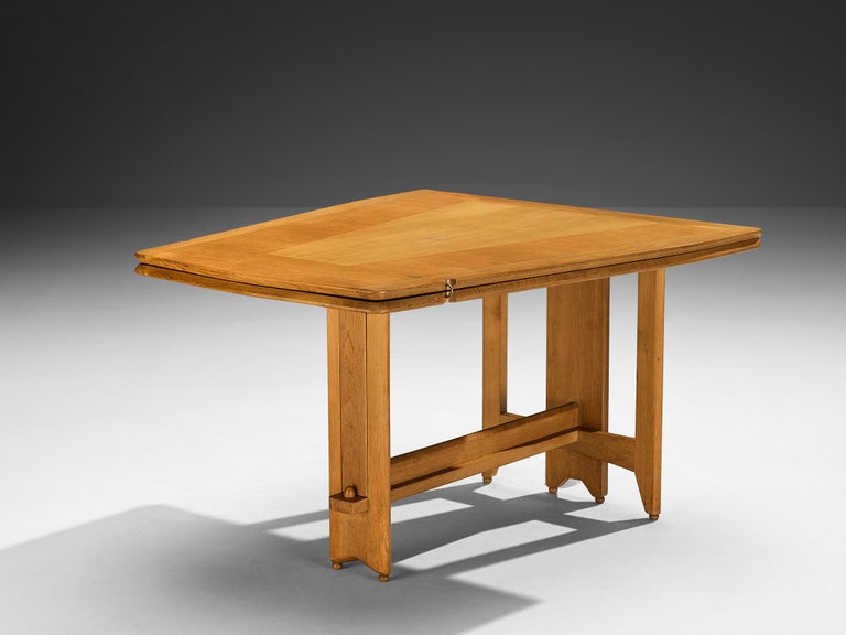 Guillerme & Chambron for Votre Maison 'Portefeuille' Table Solid Oak 1950s