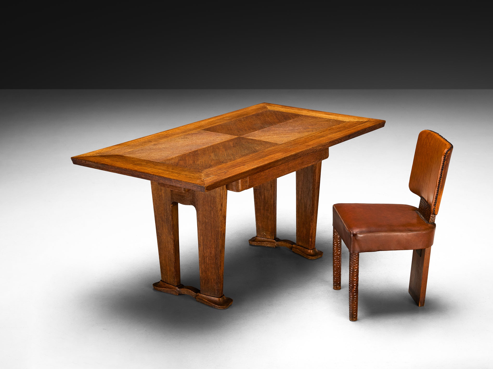 Ernesto Valabrega for Vittorio Valabrega Writing Desk with Chair in Oak