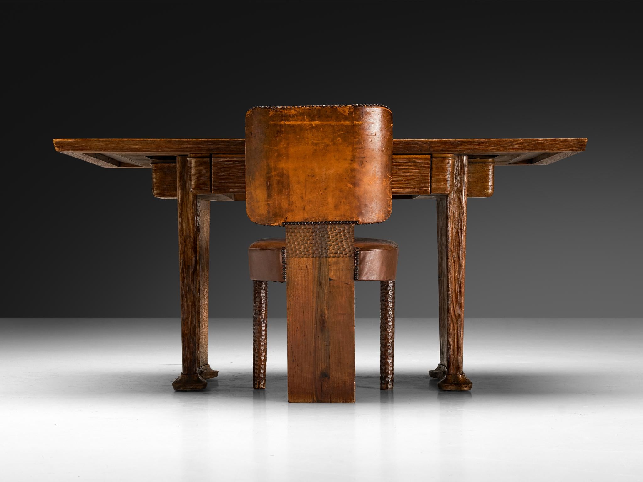 Ernesto Valabrega for Vittorio Valabrega Writing Desk with Chair in Oak