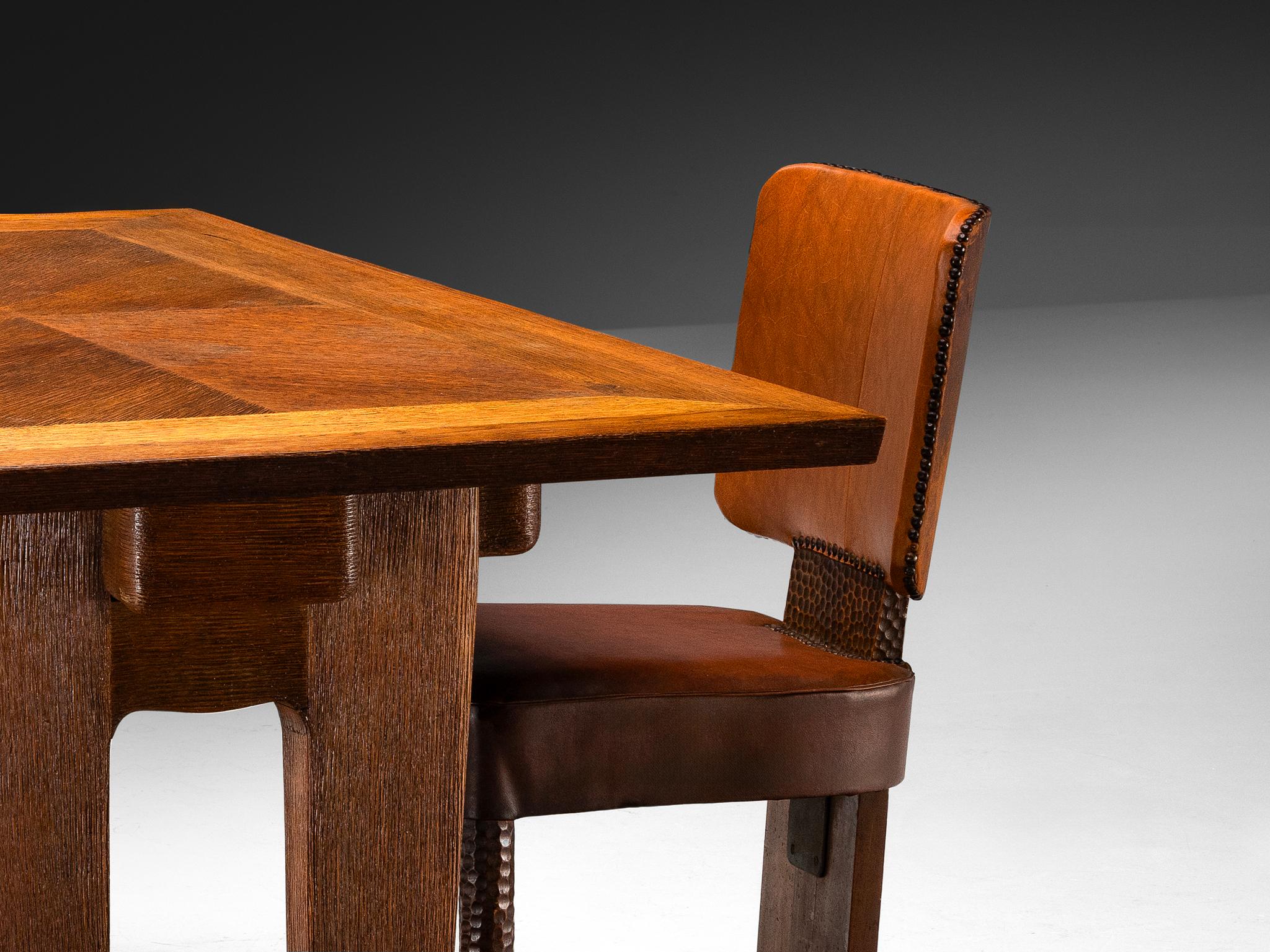 Ernesto Valabrega for Vittorio Valabrega Writing Desk with Chair in Oak