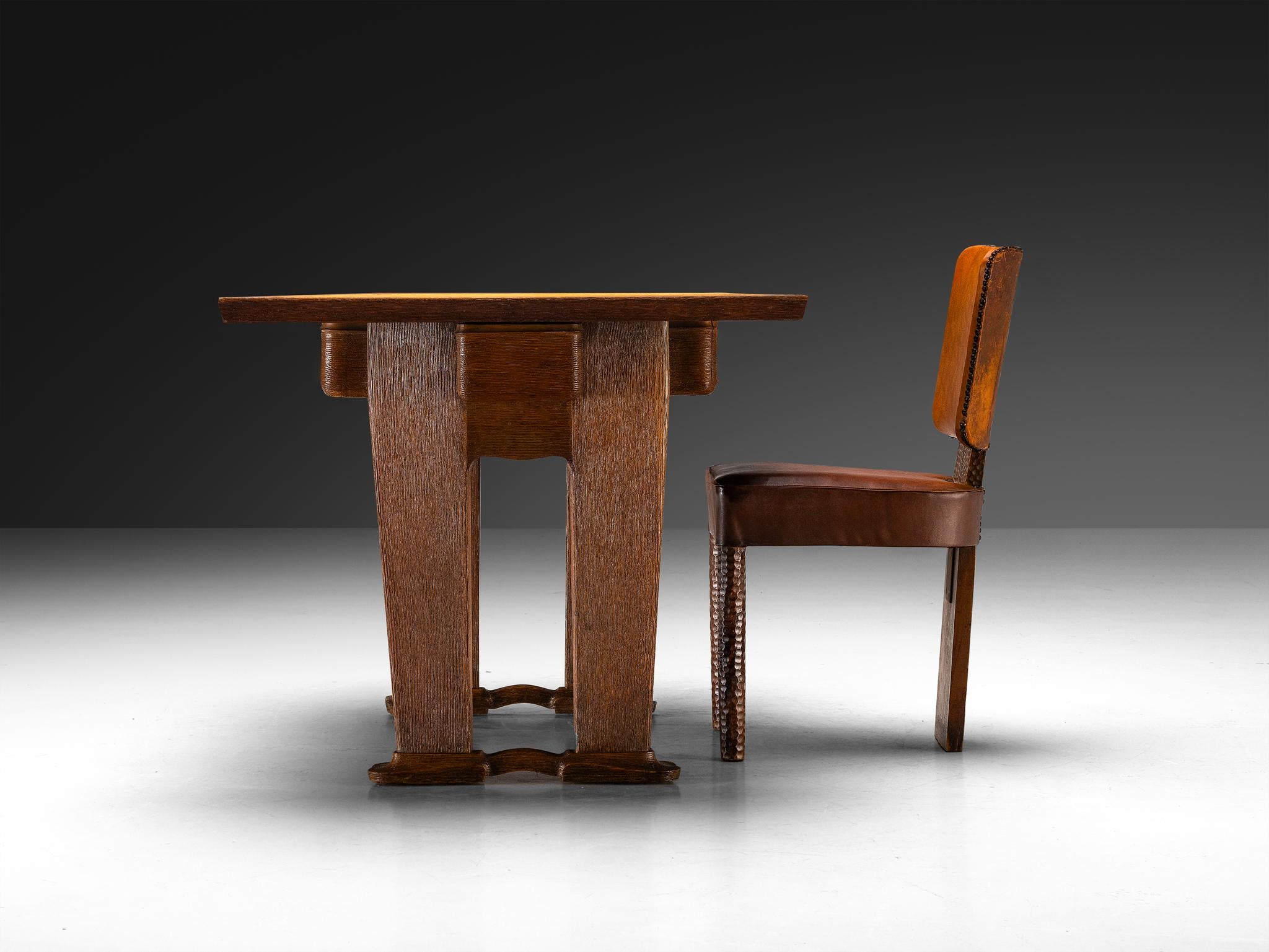 Ernesto Valabrega for Vittorio Valabrega Writing Desk with Chair in Oak