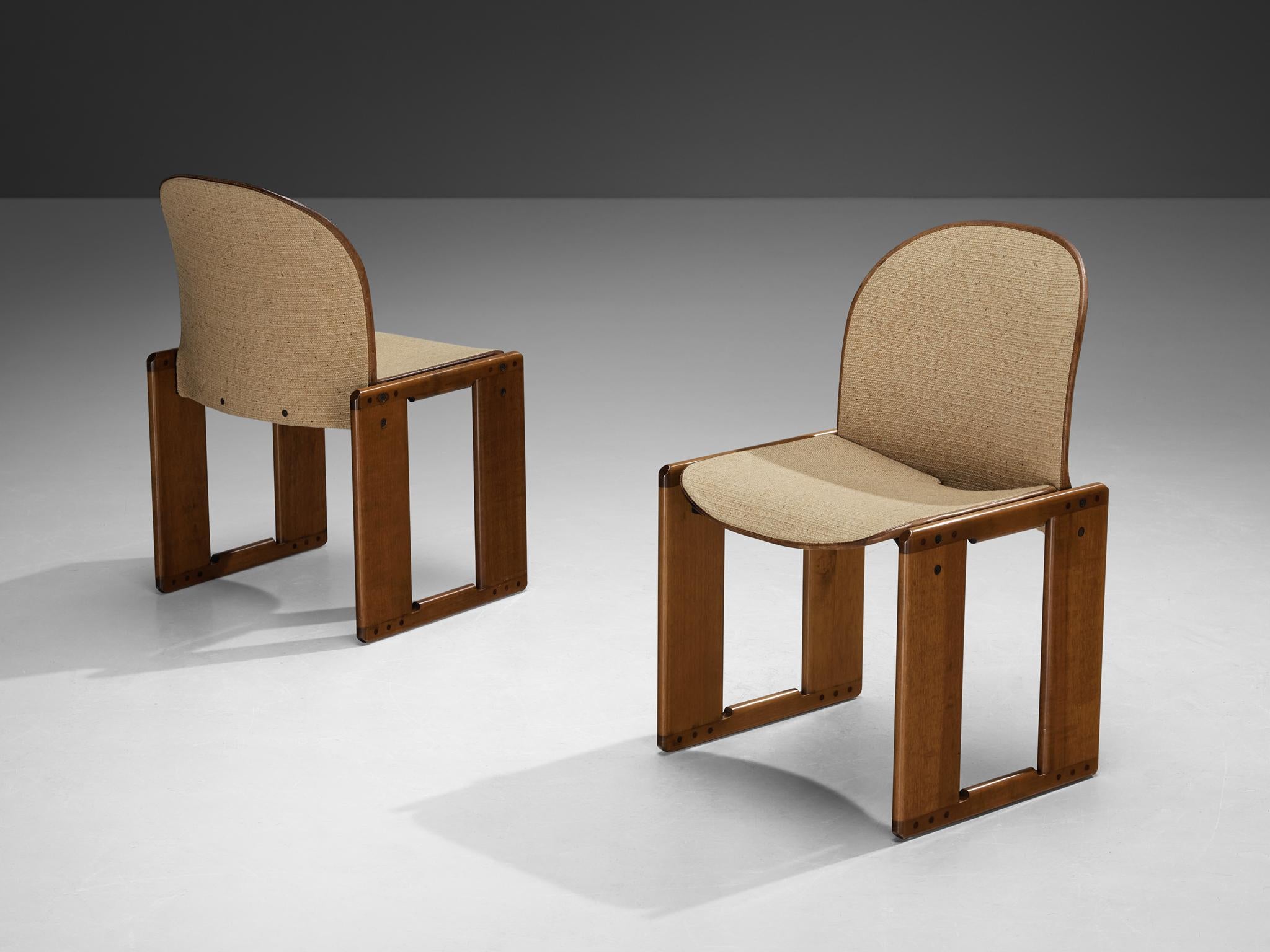 Afra & Tobia Scarpa for B&B Set of Six 'Dialogo' Dining Chairs in Walnut