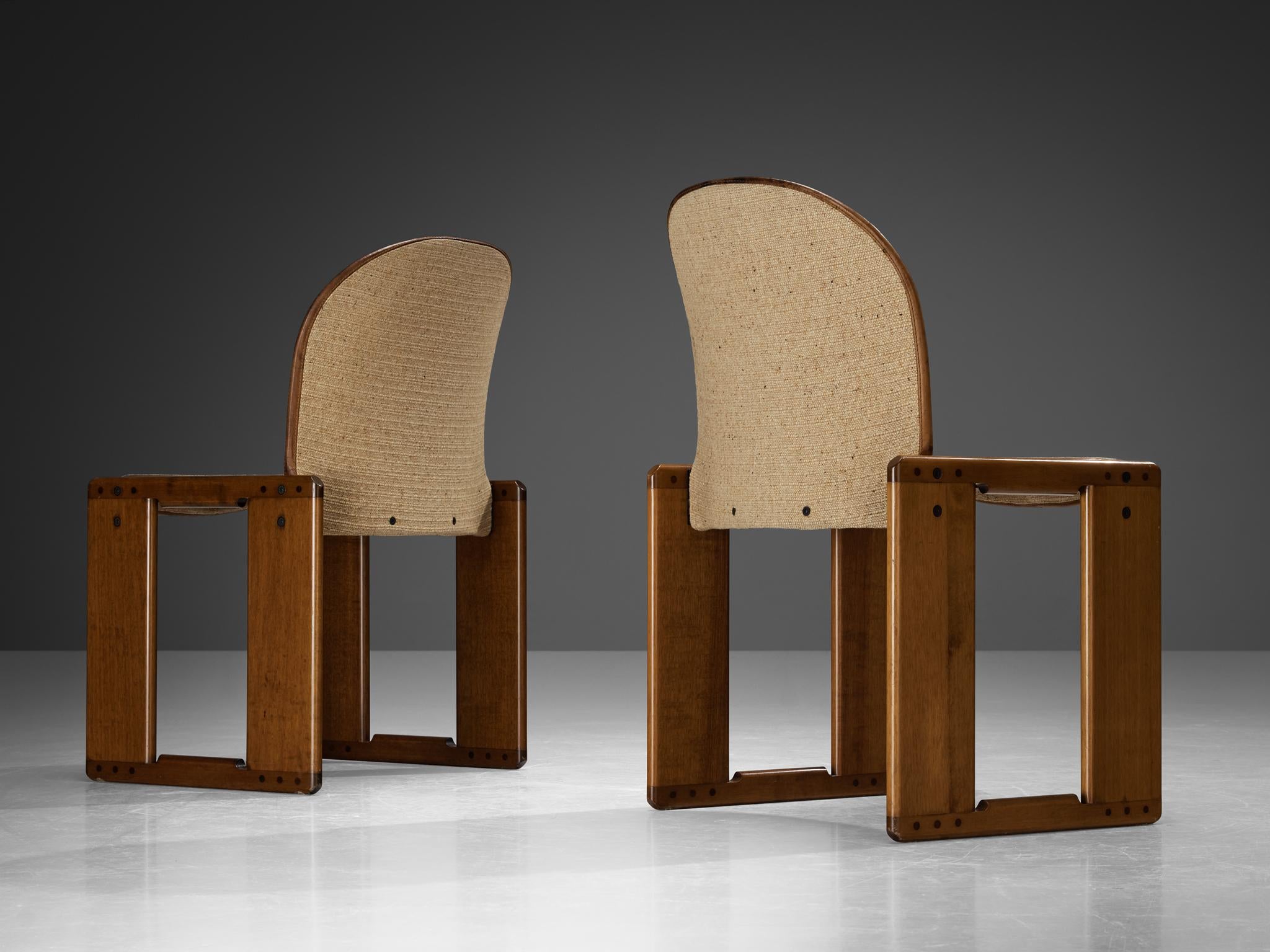 Afra & Tobia Scarpa for B&B Set of Six 'Dialogo' Dining Chairs in Walnut