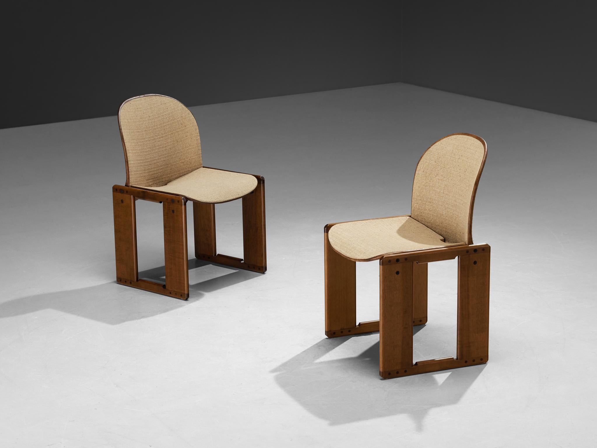 Afra & Tobia Scarpa for B&B Set of Six 'Dialogo' Dining Chairs in Walnut