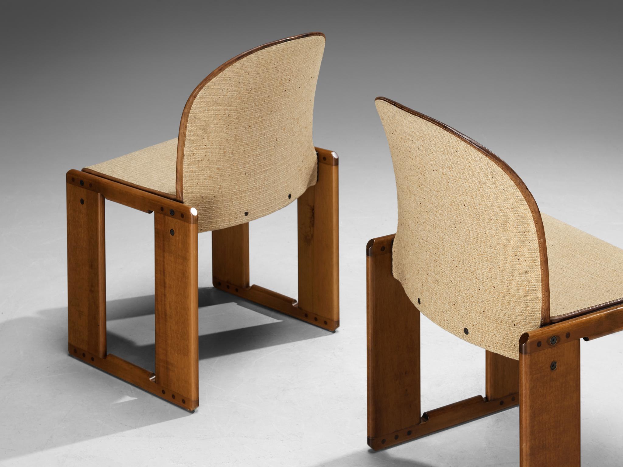 Afra & Tobia Scarpa for B&B Set of Six 'Dialogo' Dining Chairs in Walnut