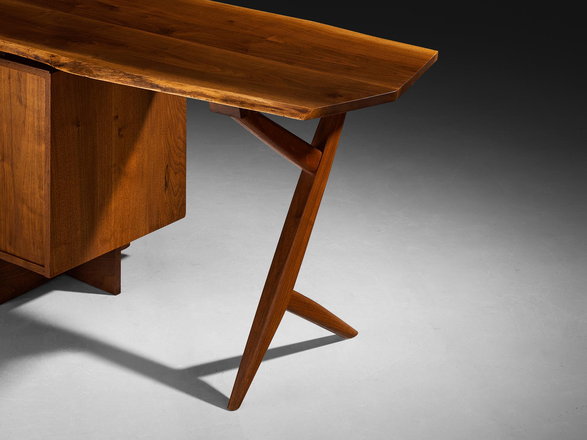 George Nakashima 'Conoid' Writing Desk in American Black Walnut