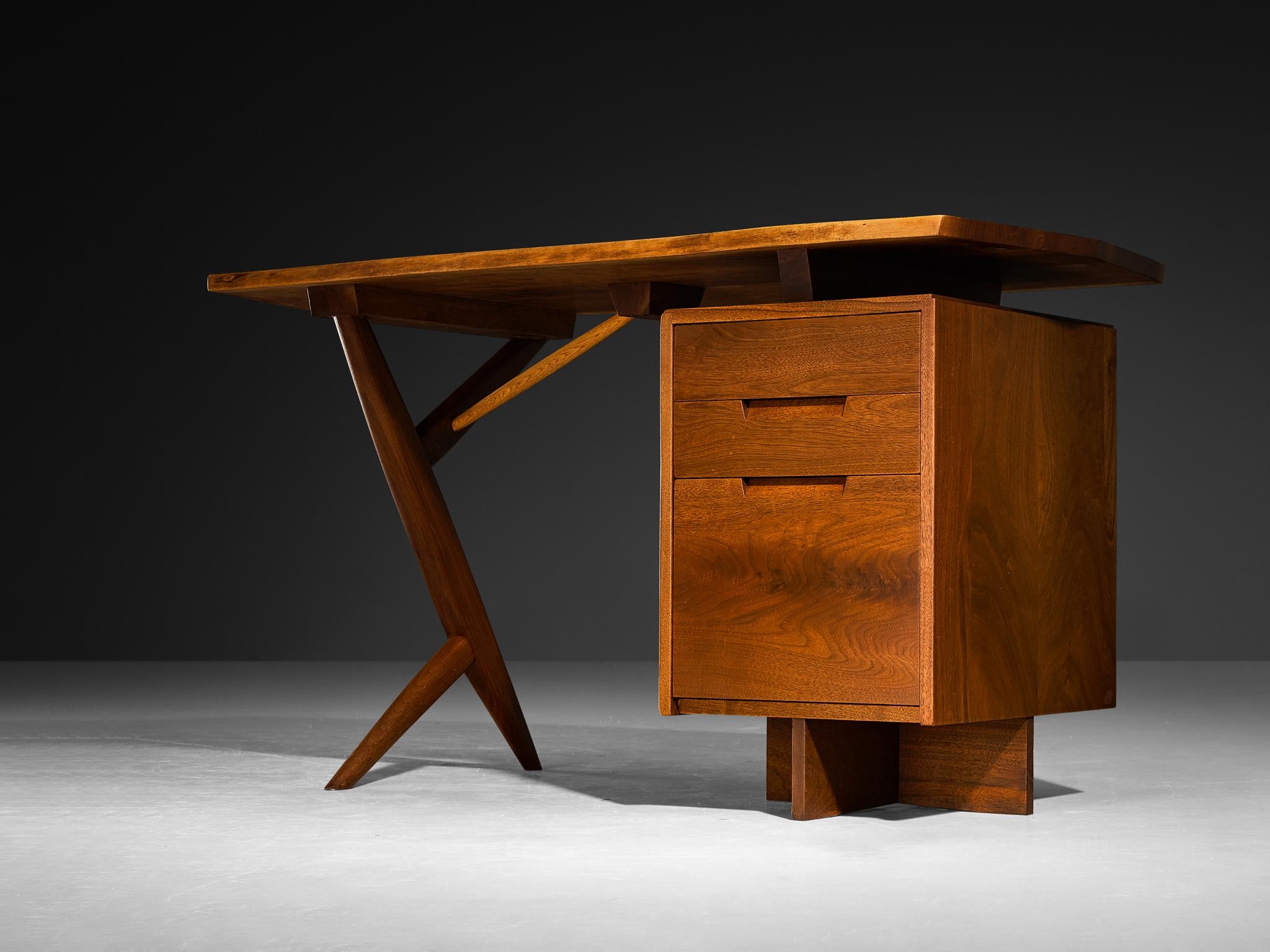 George Nakashima 'Conoid' Writing Desk in American Black Walnut